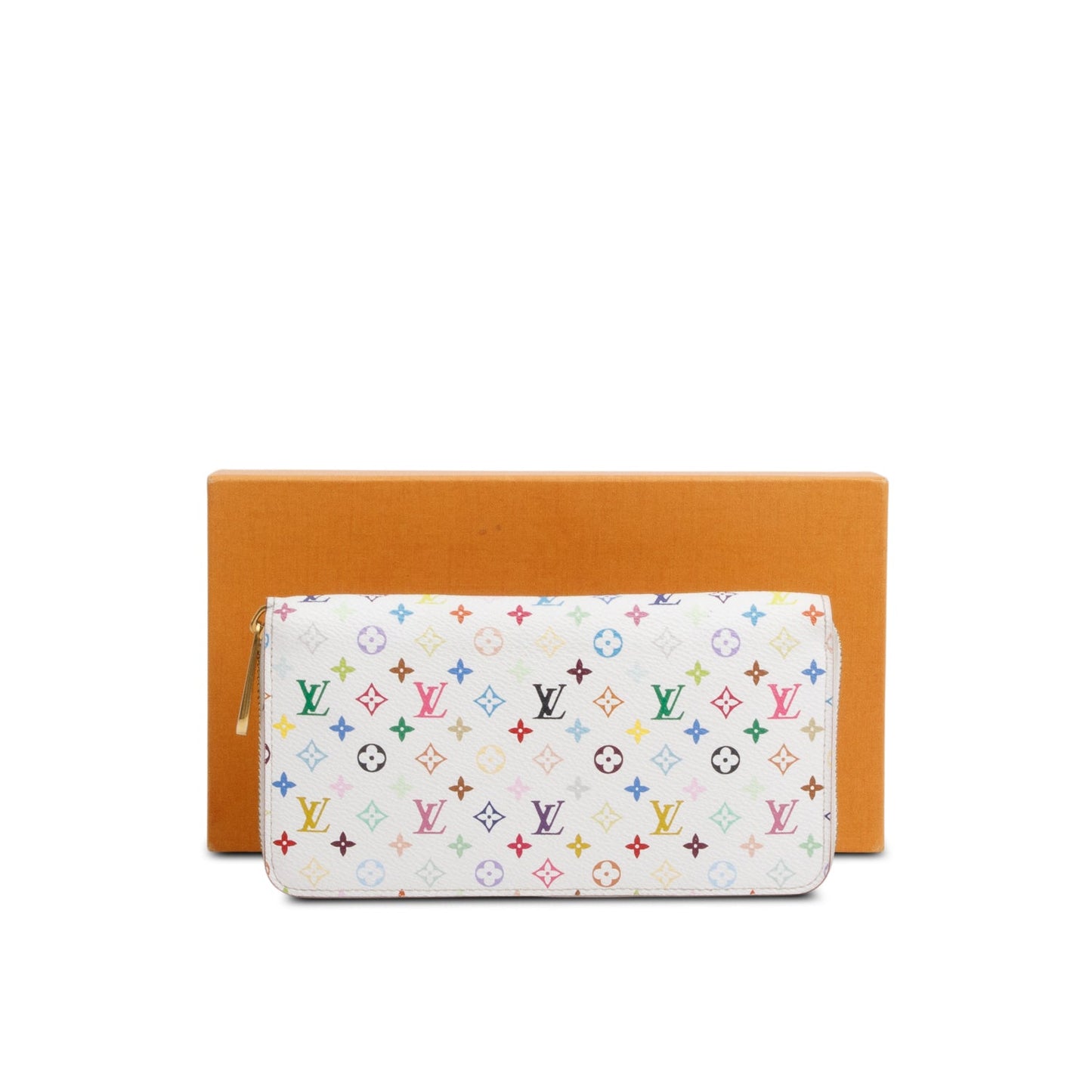 Louis Vuitton White Multicolore Monogram Zippy Wallet