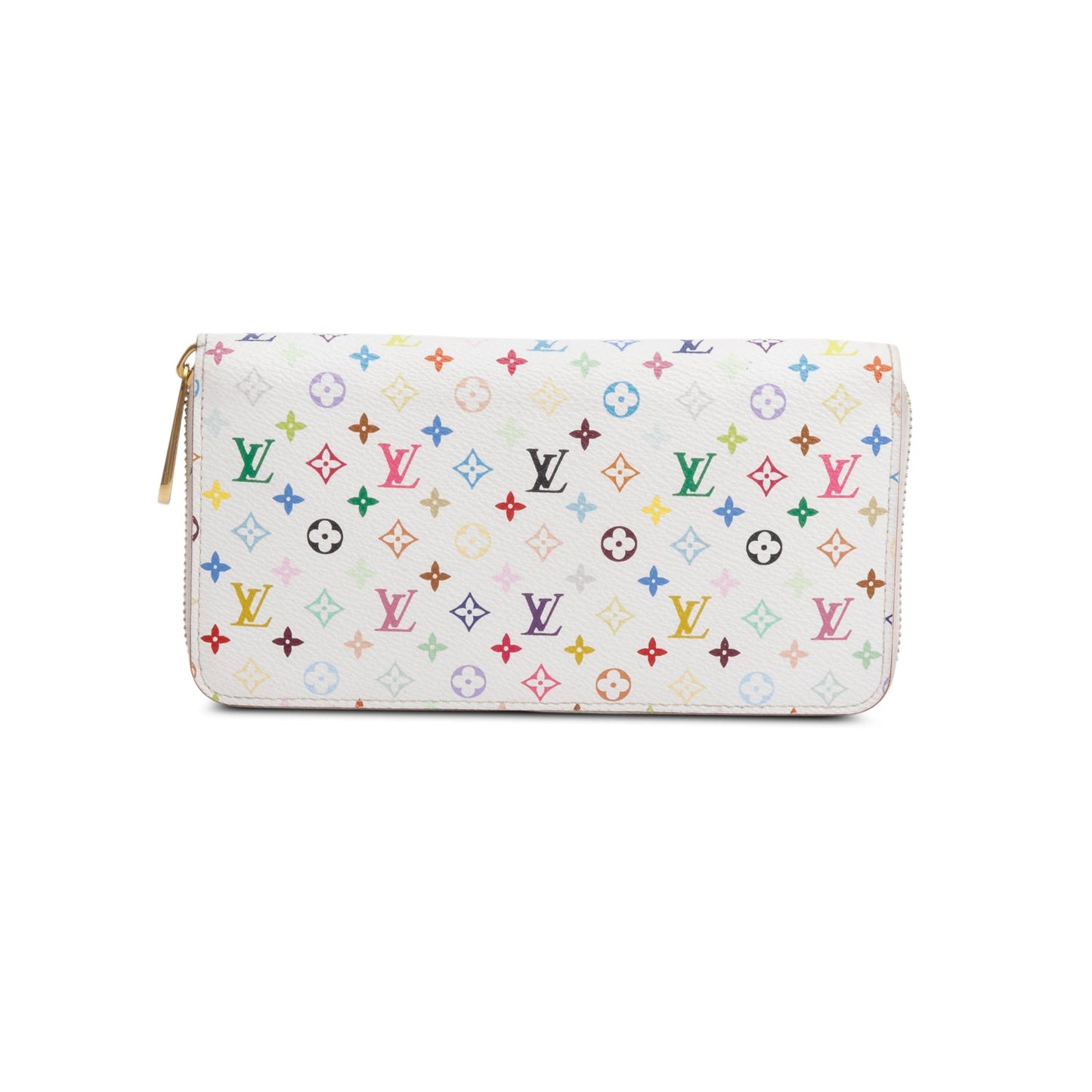 Louis Vuitton White Multicolore Monogram Zippy Wallet