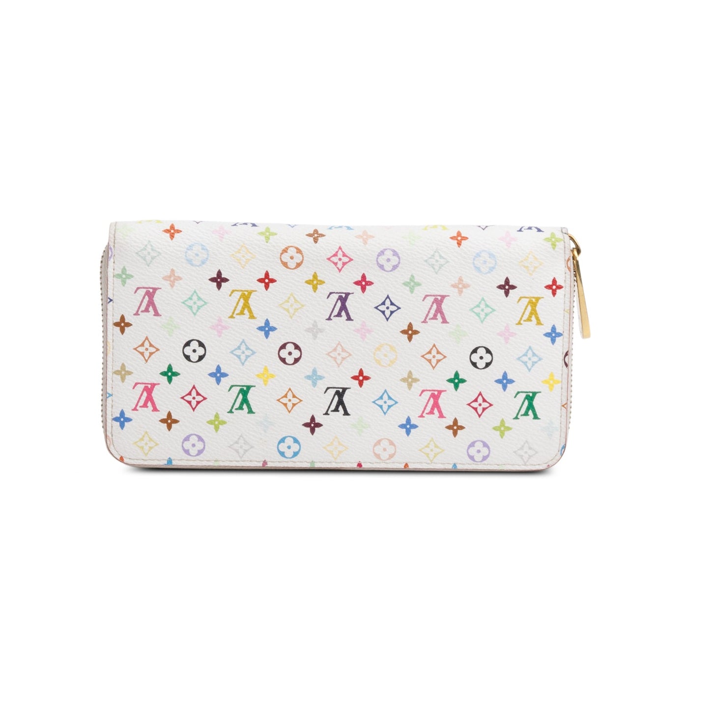 Louis Vuitton White Multicolore Monogram Zippy Wallet