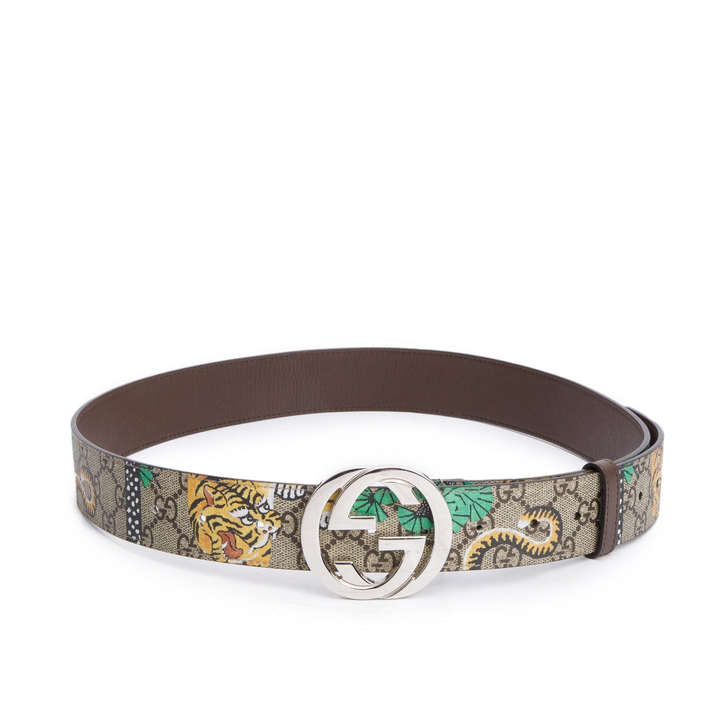 Gucci Beige Bengal GG Supreme Canvas Interlocking G Belt 105 42