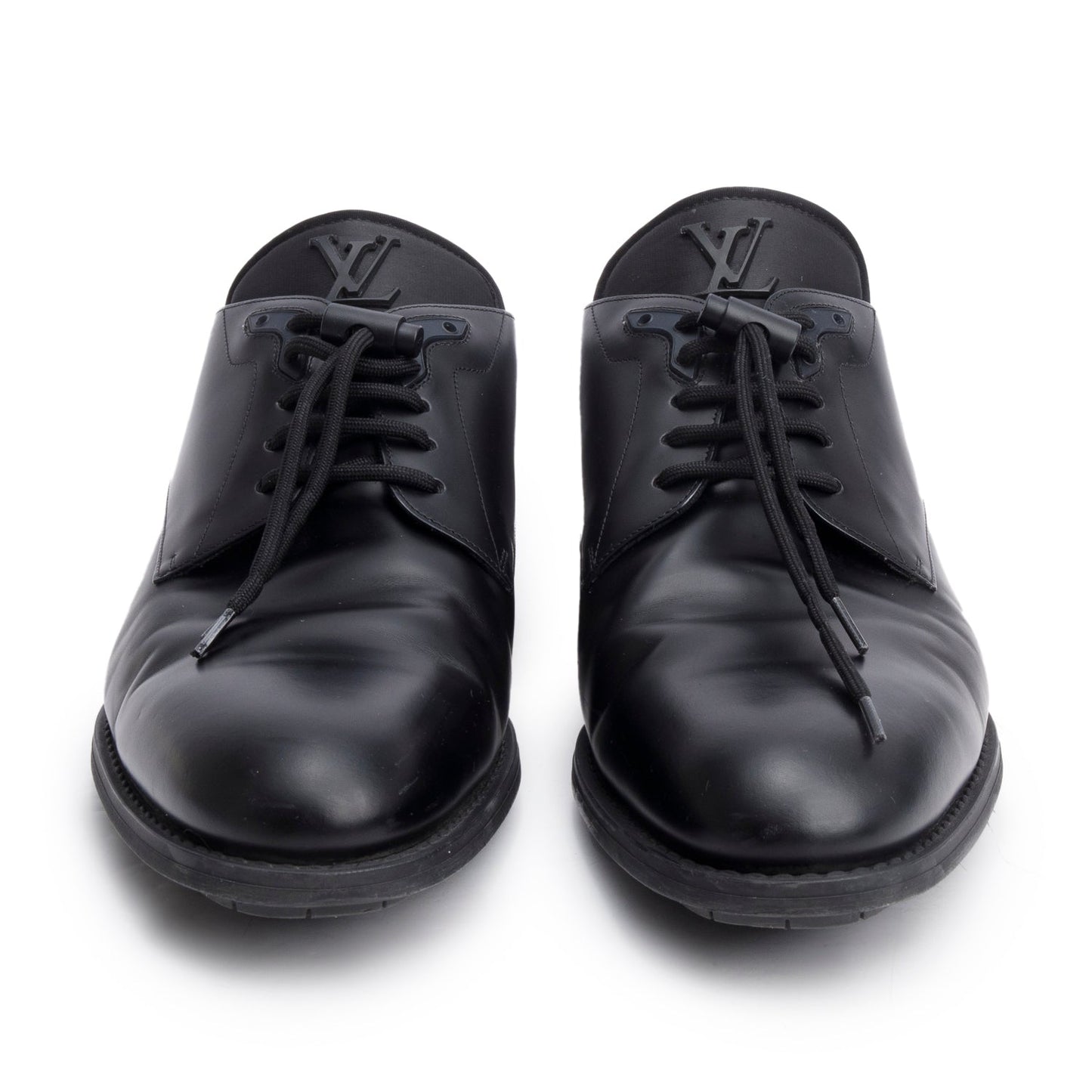 Louis Vuitton 2024 Black Leather LV Flex Derby Shoes, Men's Size 10.5