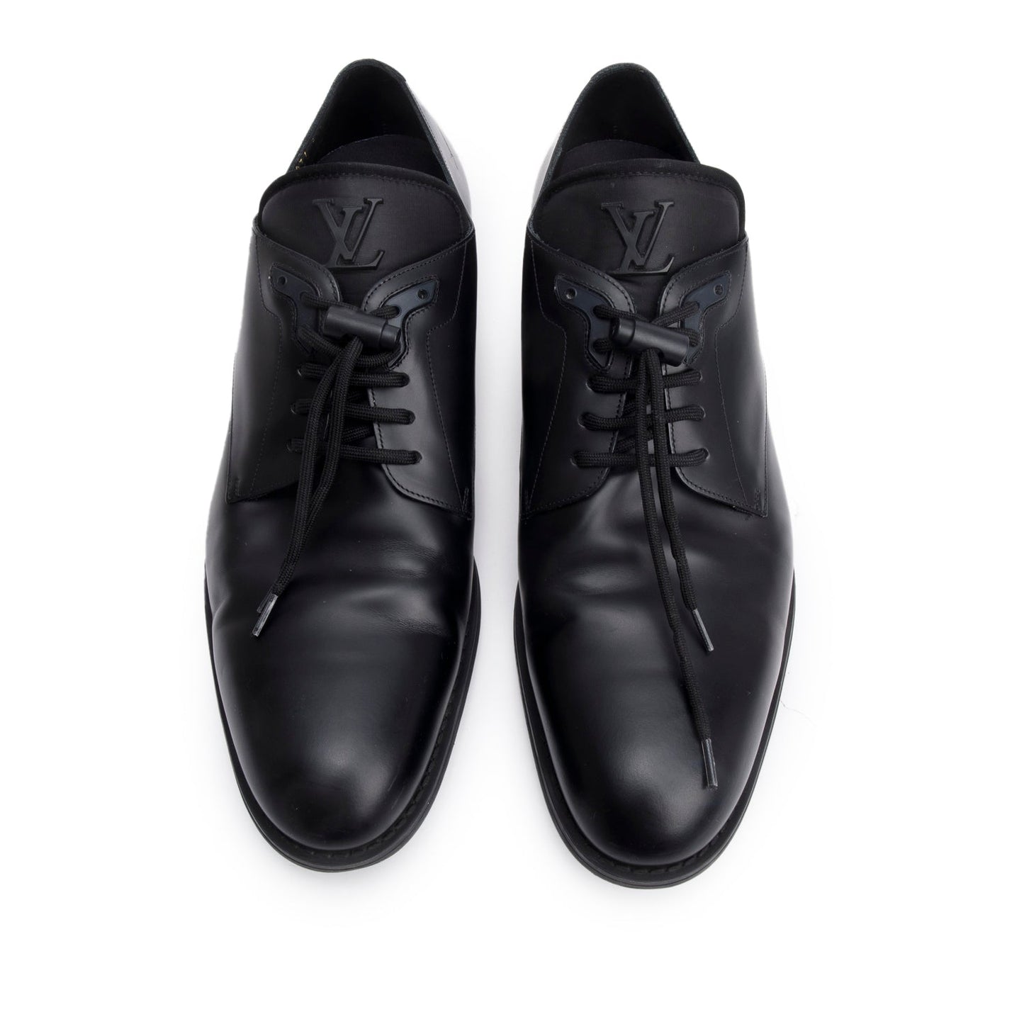 Louis Vuitton 2024 Black Leather LV Flex Derby Shoes, Men's Size 10.5