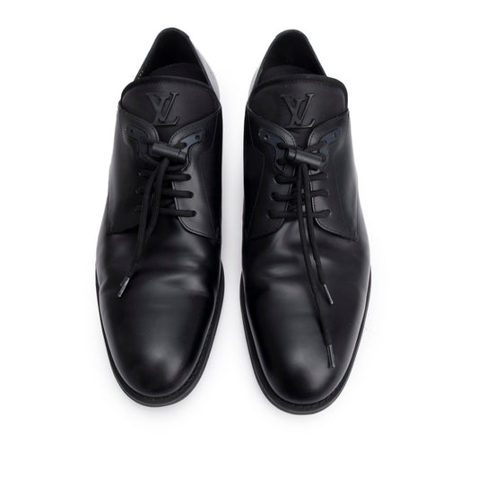 Louis Vuitton 2024 Black Leather LV Flex Derby Shoes, Men's Size 10.5