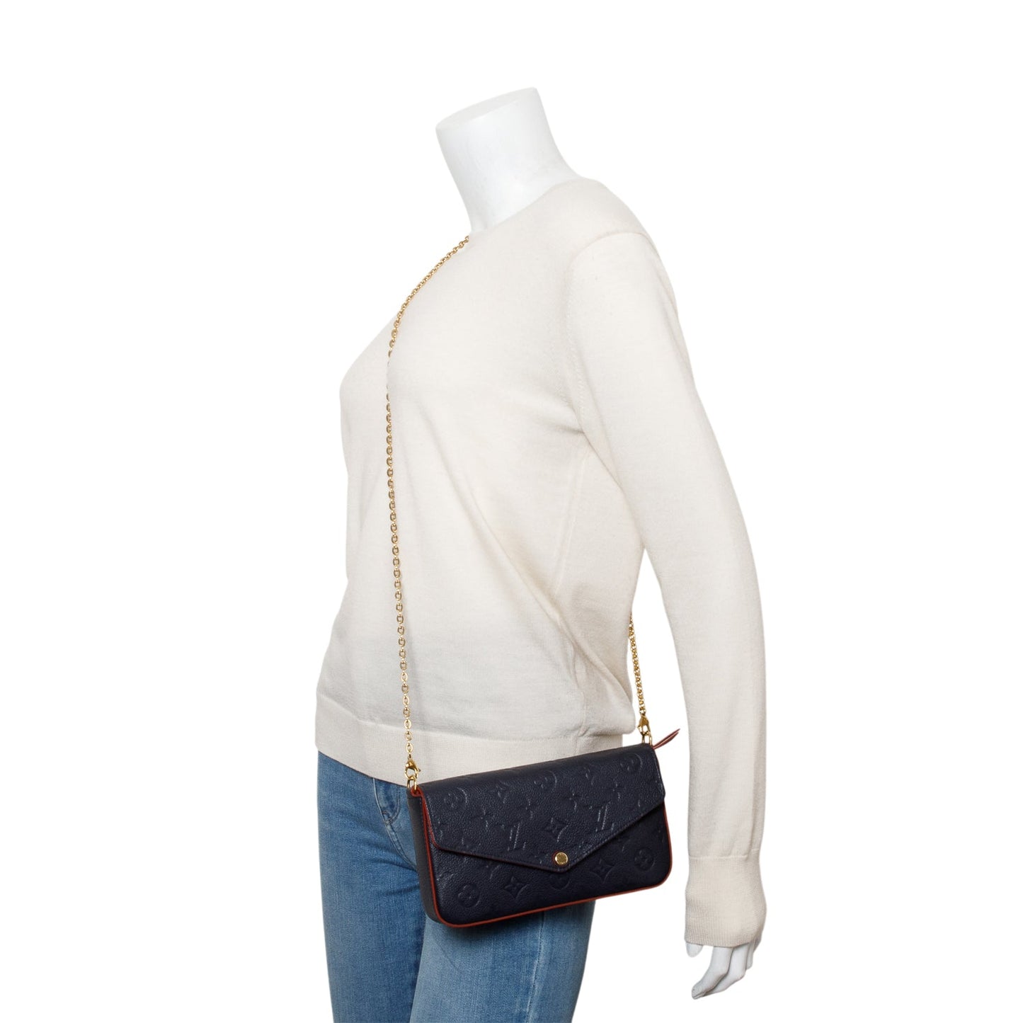 Louis Vuitton 2020 Navy Monogram Empreinte Pochette Felicie
