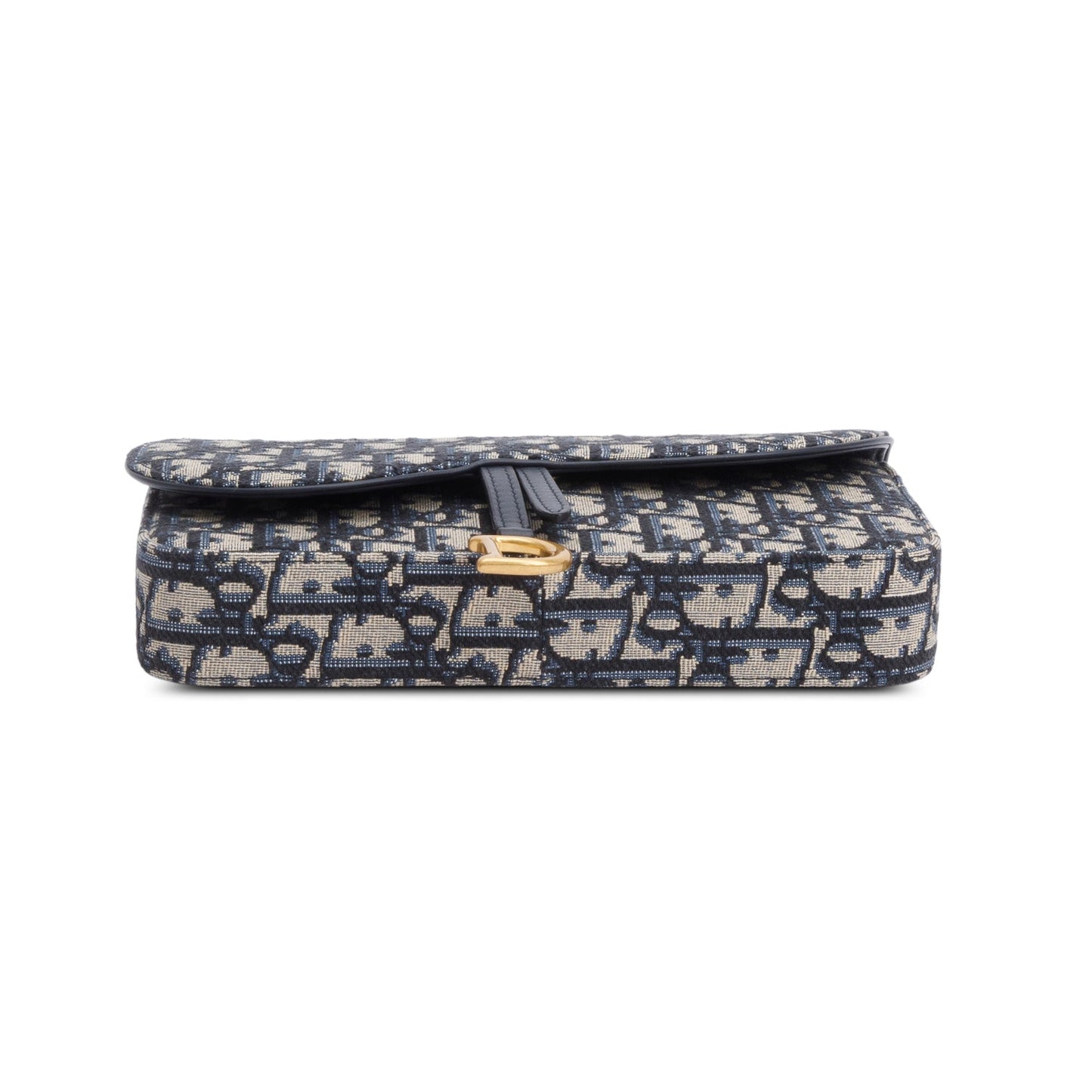 Christian Dior 2023 Oblique Jacquard Medium Saddle Pouch with Chain