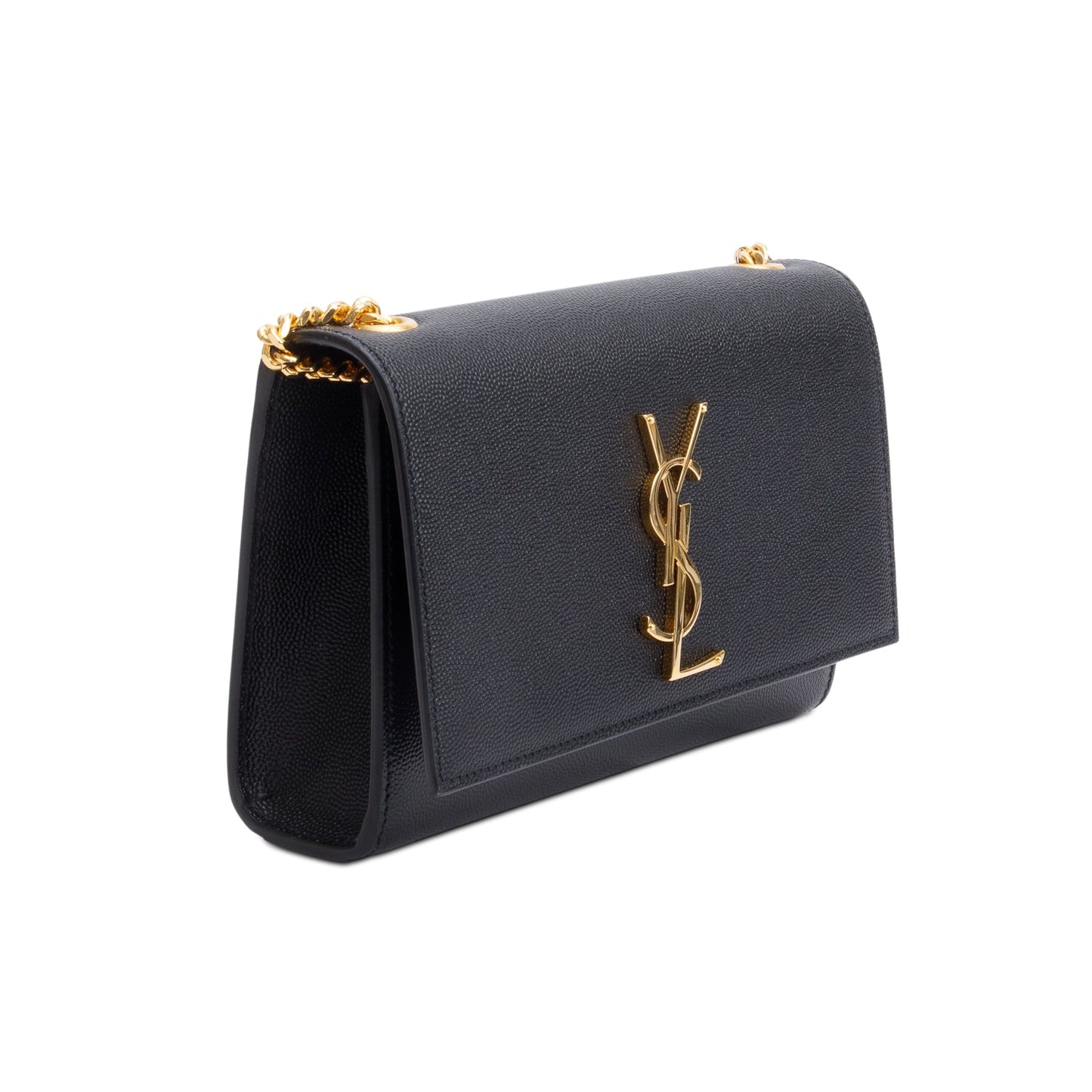 Saint Laurent 2022 Black Grain De Poudre Leather Small Monogram Kate Bag