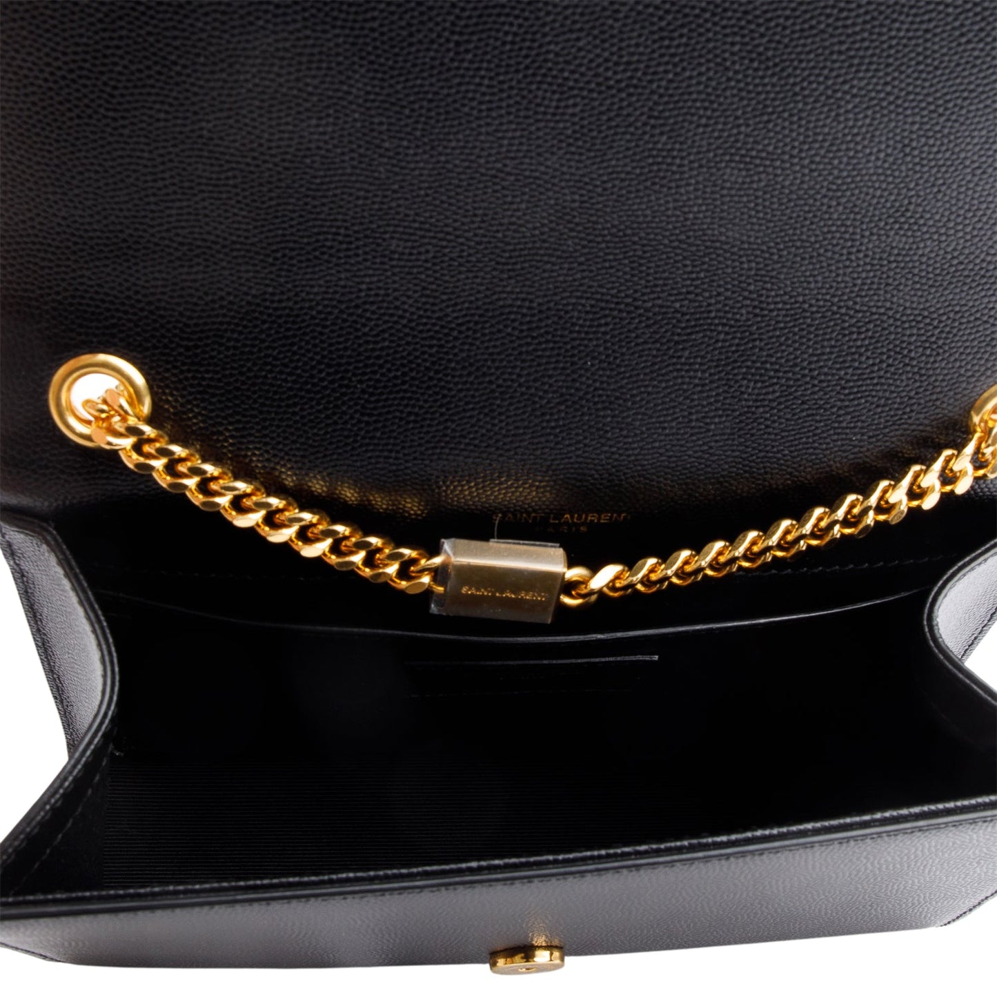 Saint Laurent 2022 Black Grain De Poudre Leather Small Monogram Kate Bag