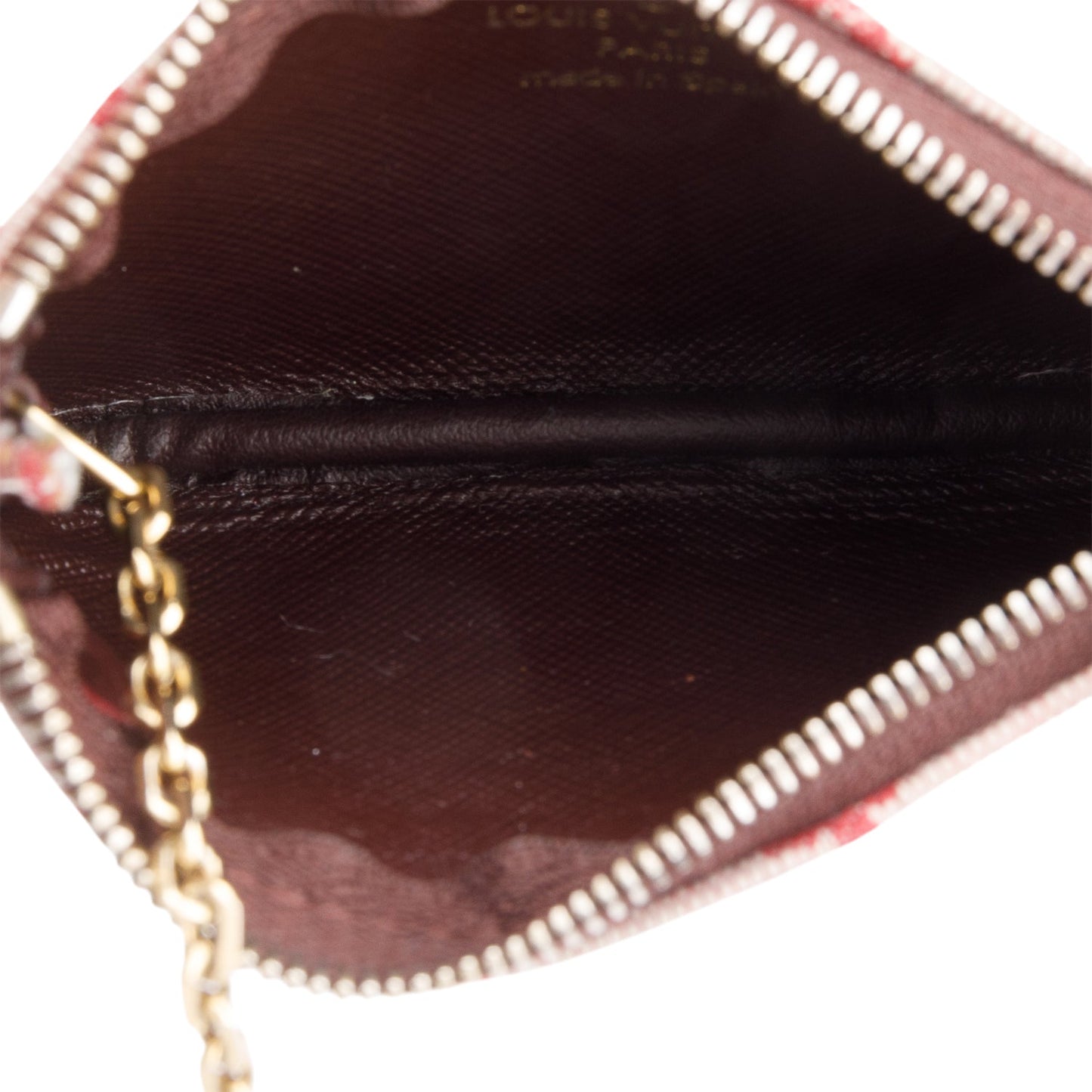 Louis Vuitton Burgundy Monogram Mini Lin Key Pouch