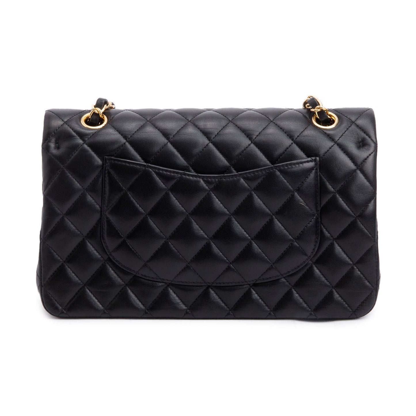 Chanel Black Quilted Lambskin Leather Classic Medium Double Flap Bag