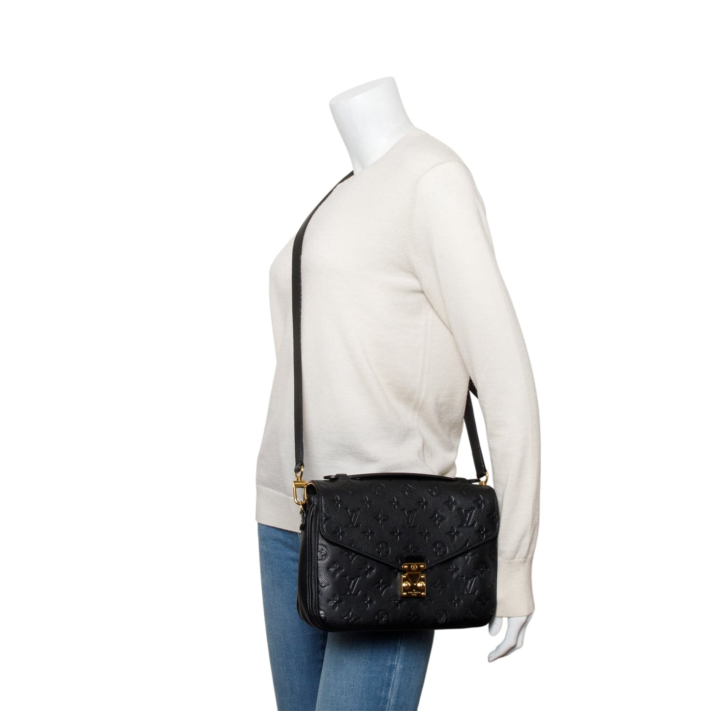 Louis Vuitton Black Monogram Empreinte Leather Pochette Metis