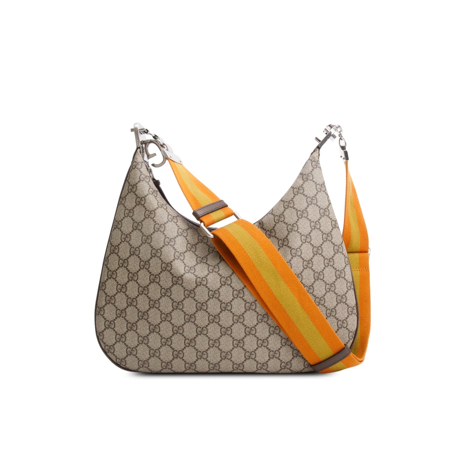 Gucci Beige/Navy GG Supreme Web Attache Medium Hobo Bag