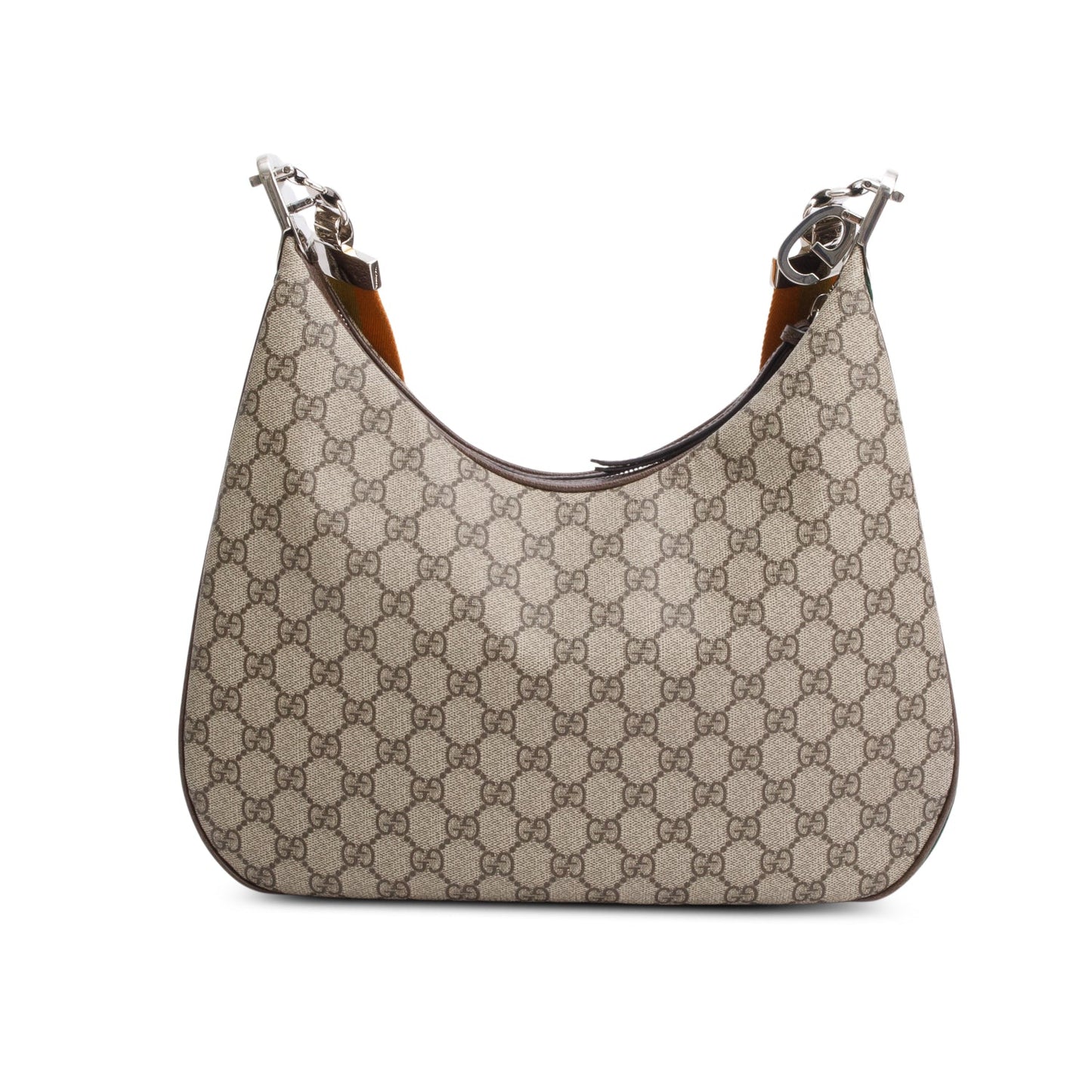 Gucci Beige/Navy GG Supreme Web Attache Medium Hobo Bag
