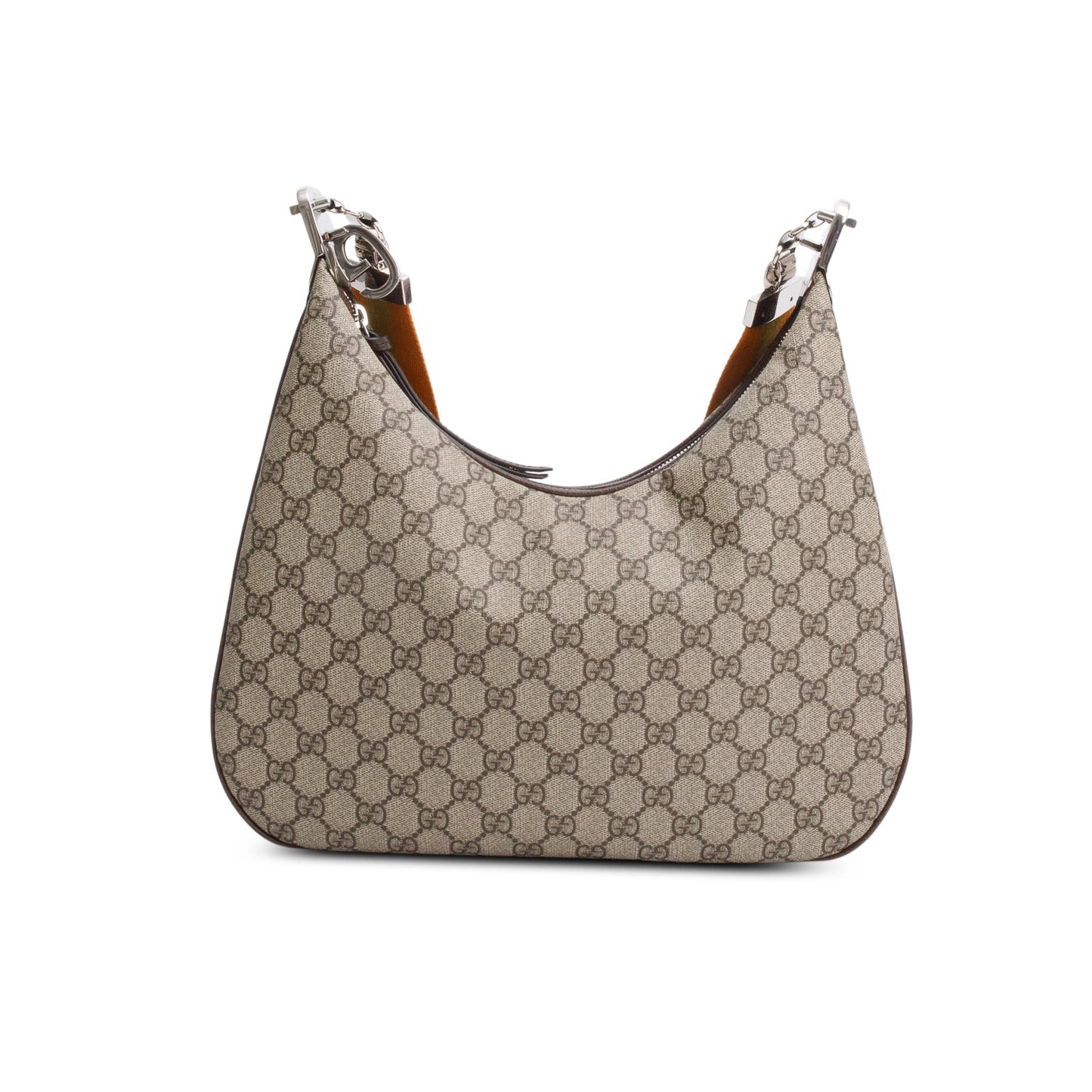 Gucci Beige/Navy GG Supreme Web Attache Medium Hobo Bag