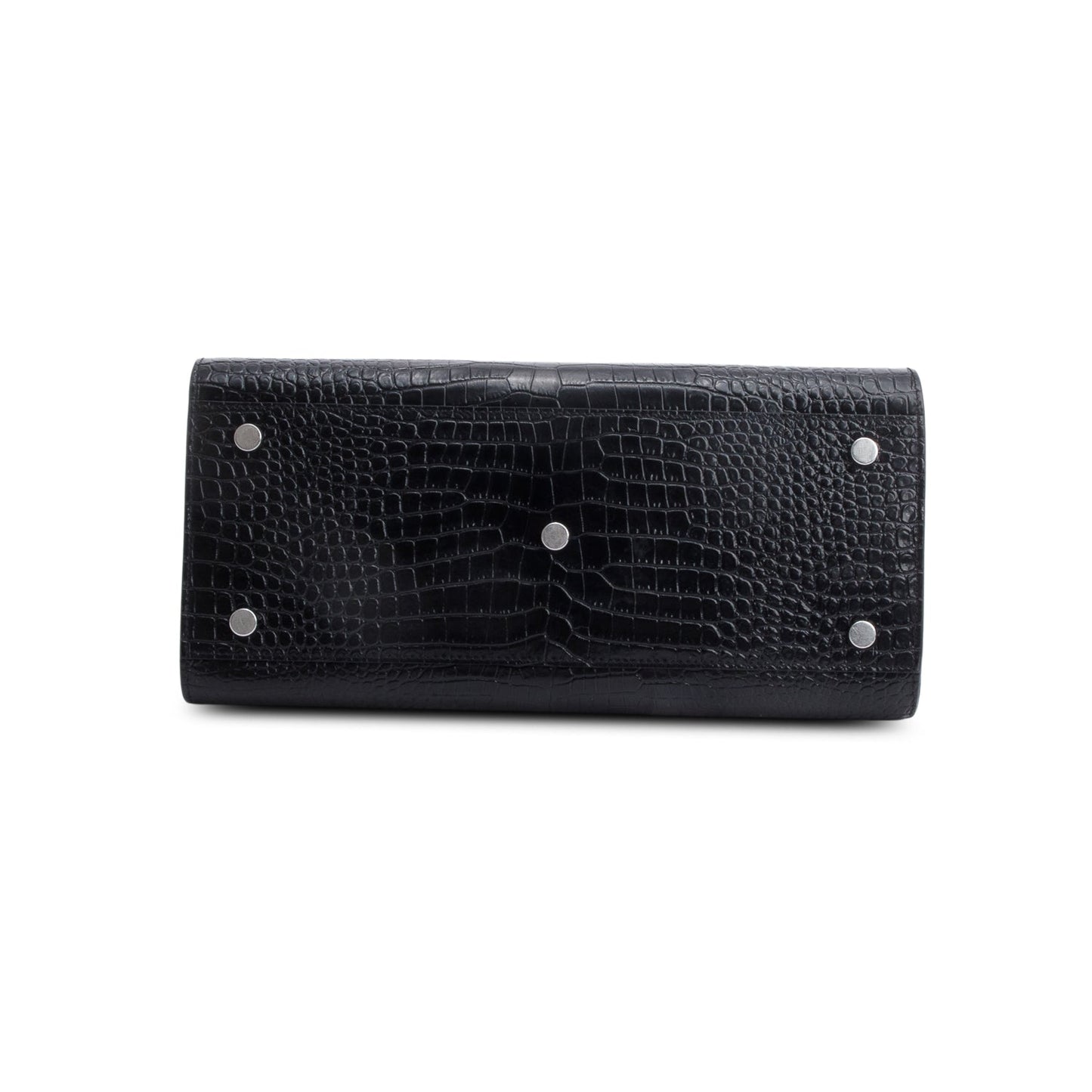 Saint Laurent Black Crocodile Embossed Calfskin Leather Small Sac De Jour