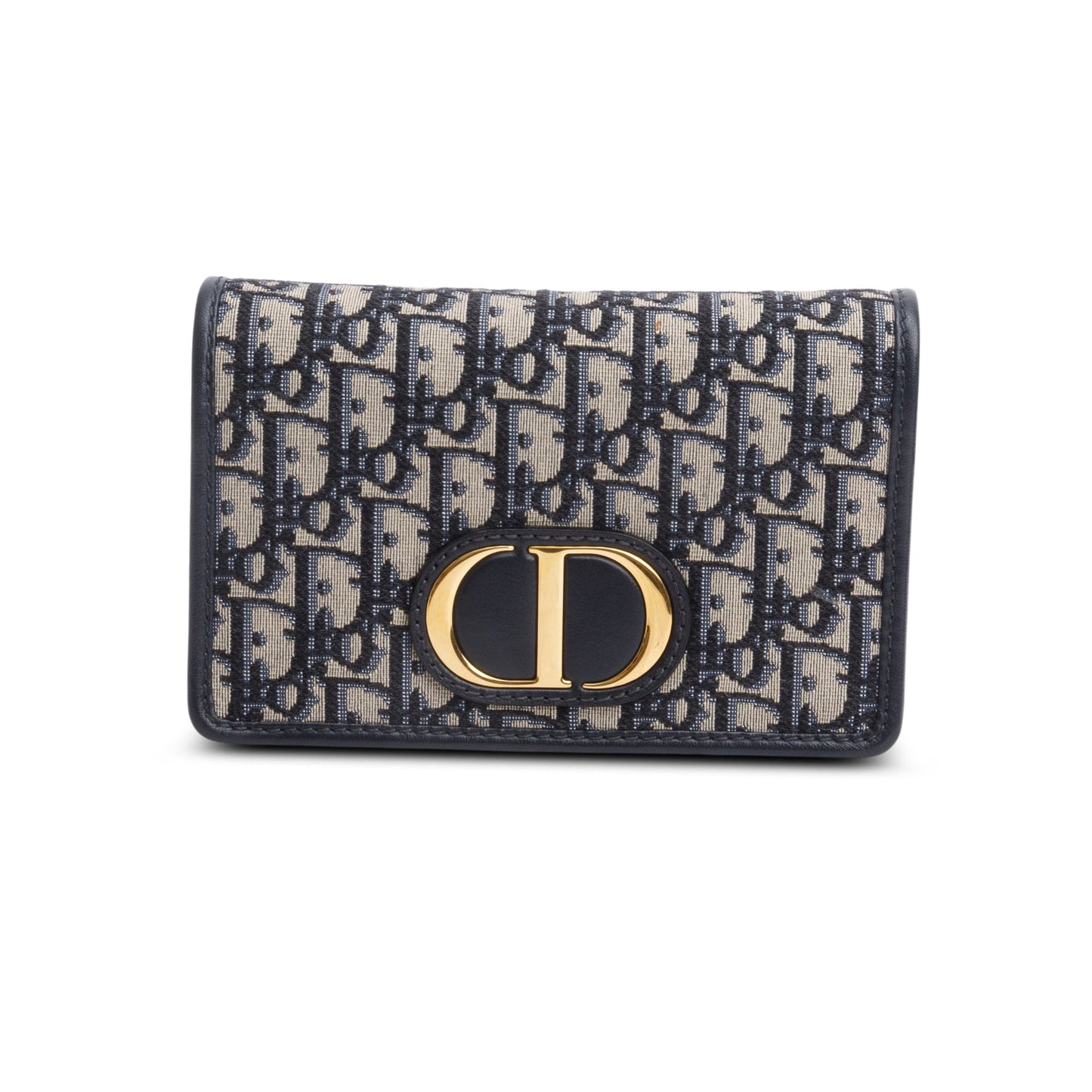 Christian Dior 2021 Navy Oblique 30 Montaigne 2-In-1 Pouch Bag