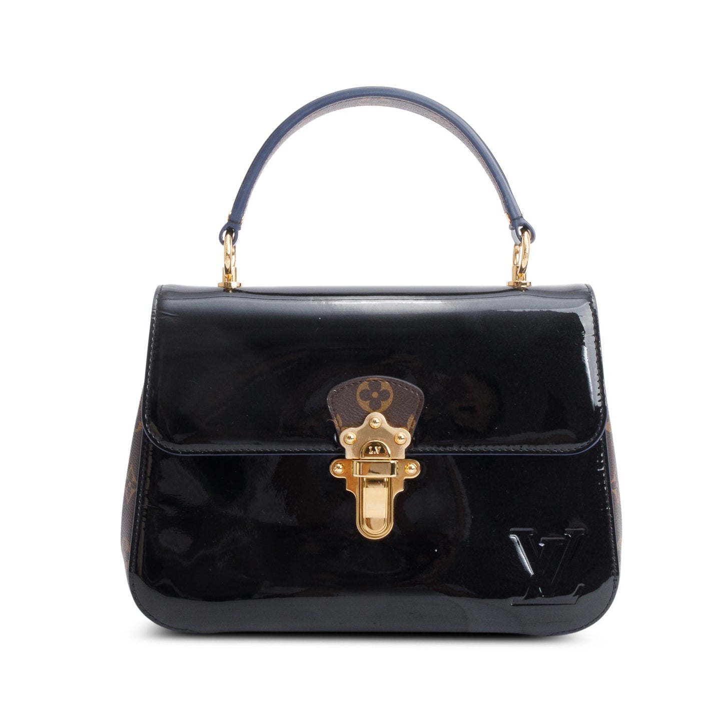 Louis Vuitton Black Vernis Monogram Trim Cherrywood PM
