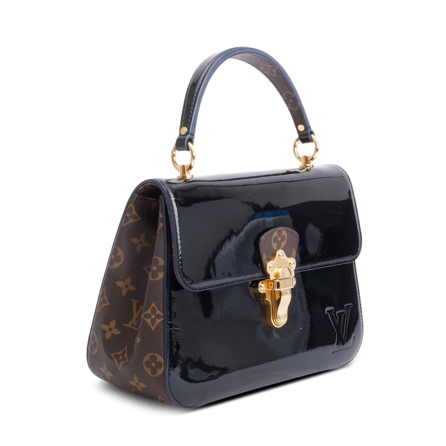 Louis Vuitton Black Vernis Monogram Trim Cherrywood PM