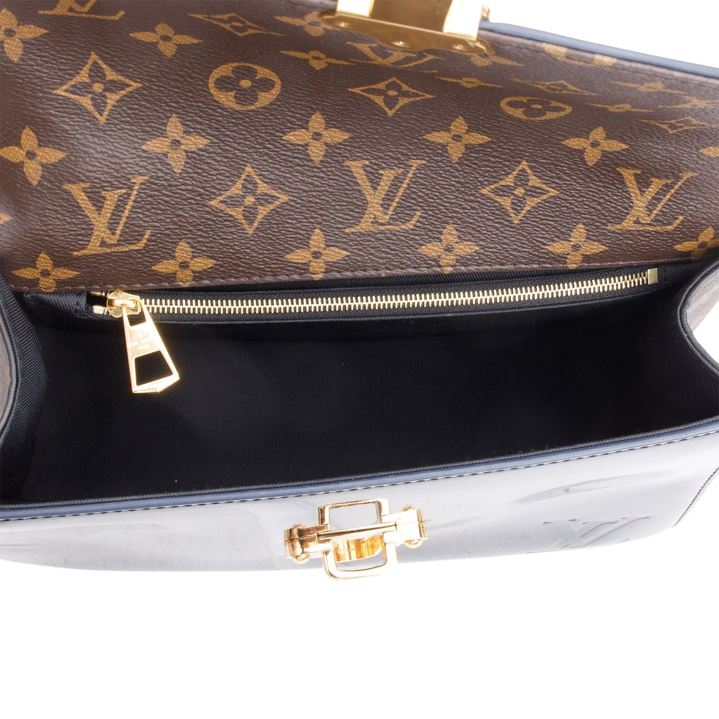 Louis Vuitton Black Vernis Monogram Trim Cherrywood PM