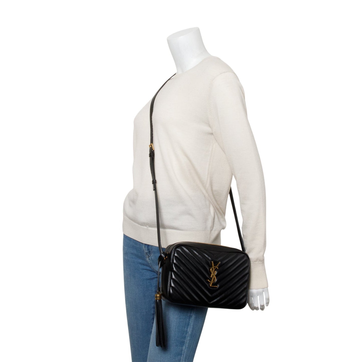 Saint Laurent Black Quilted Leather Lou Camera Bag