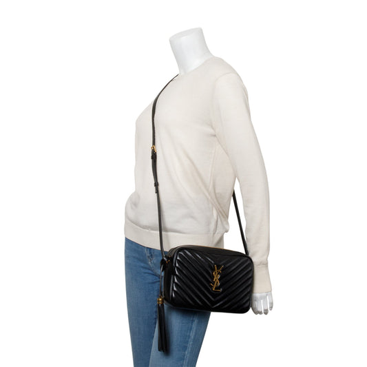 Saint Laurent Black Quilted Leather Lou Camera Bag