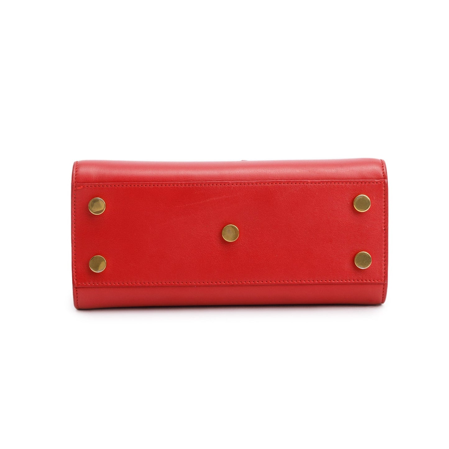 Saint Laurent Red Smooth Leather Nano Sac De Jour