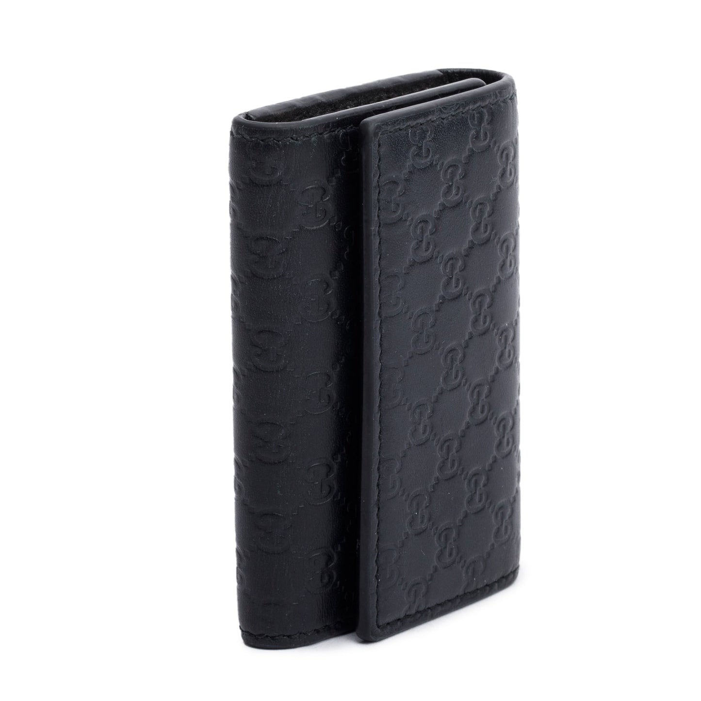 Gucci Black Microguccissima Leather Key Holder