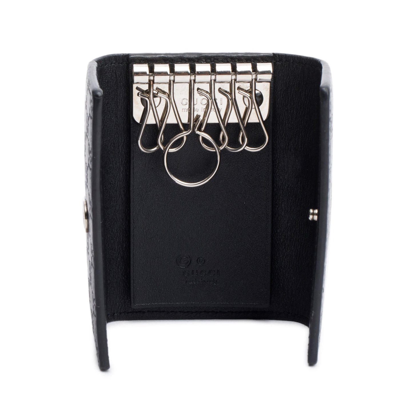 Gucci Black Microguccissima Leather Key Holder