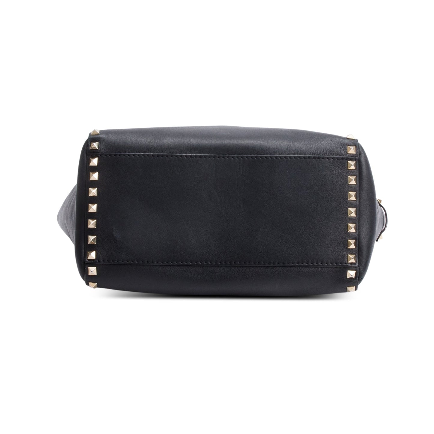 Valentino Black Calfskin Leather Medium Rockstud Tote Bag