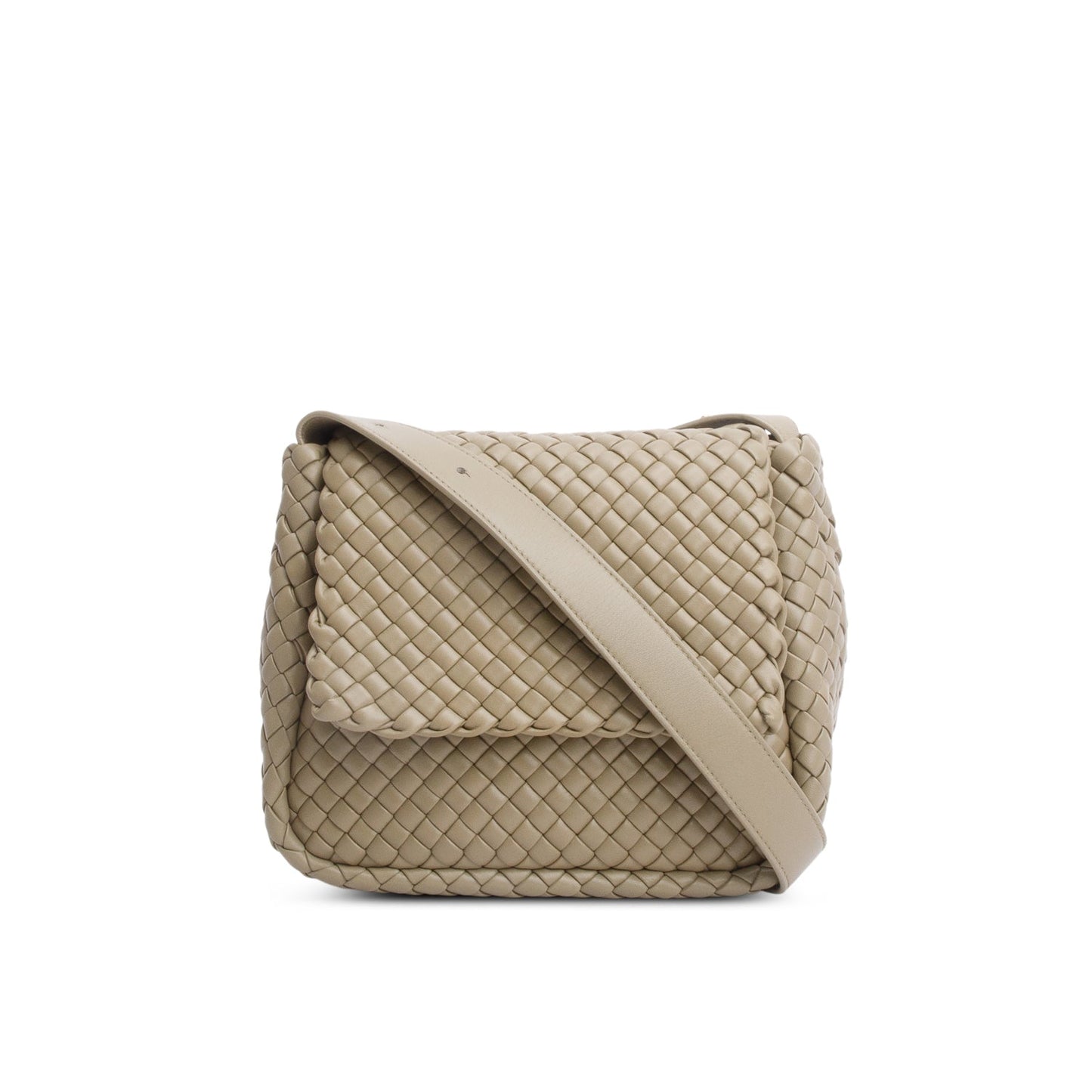 Bottega Veneta Grey Intrecciato Leather Medium Cobble Shoulder Bag