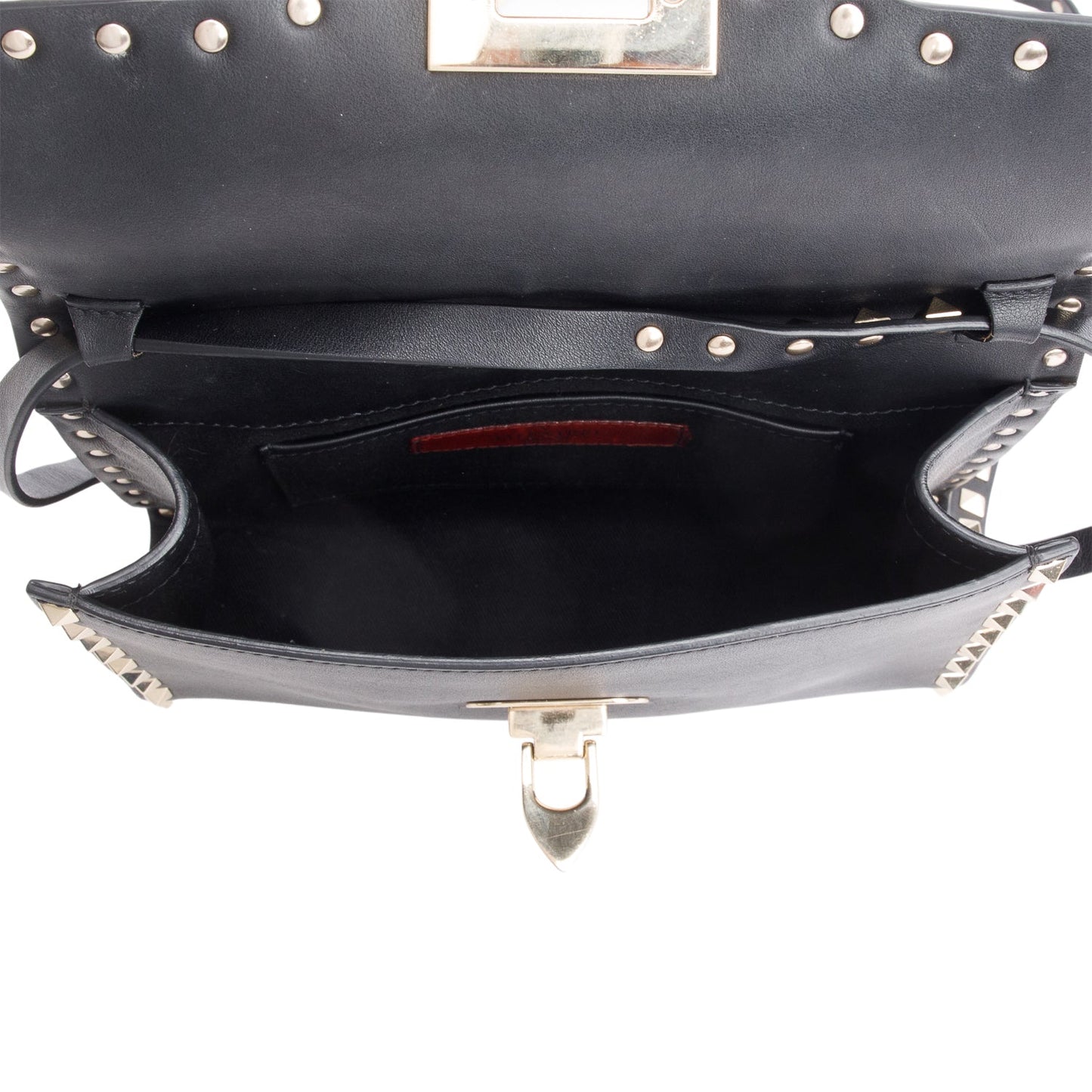 Valentino Black Calfskin Leather Rockstud Crossbody Bag