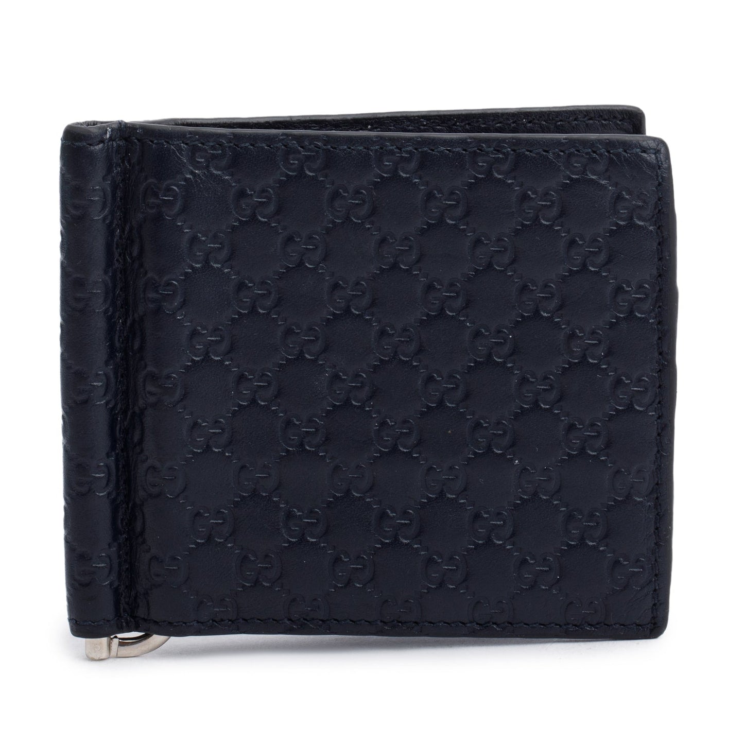 Gucci Black Microguccissima Jumbo GG Money Clip Card Holder