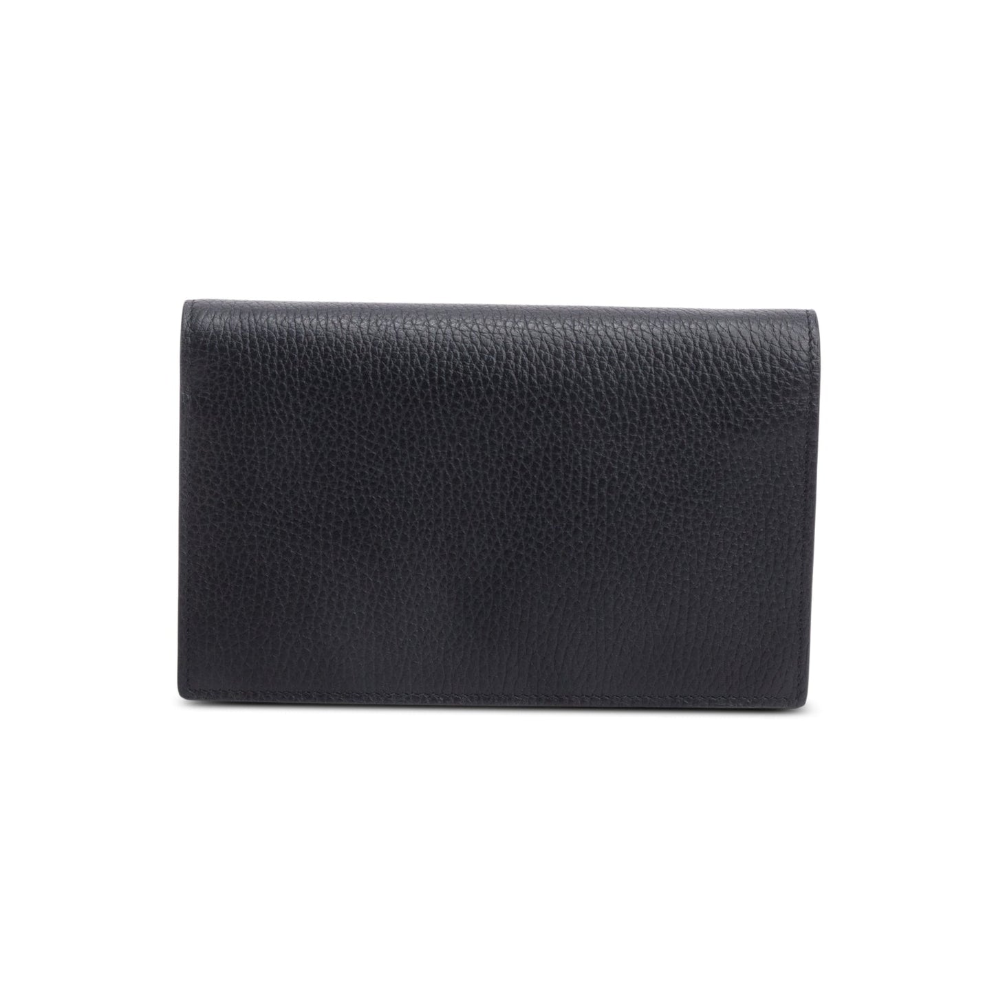 Gucci Black Leather Interlocking G Wallet on Chain