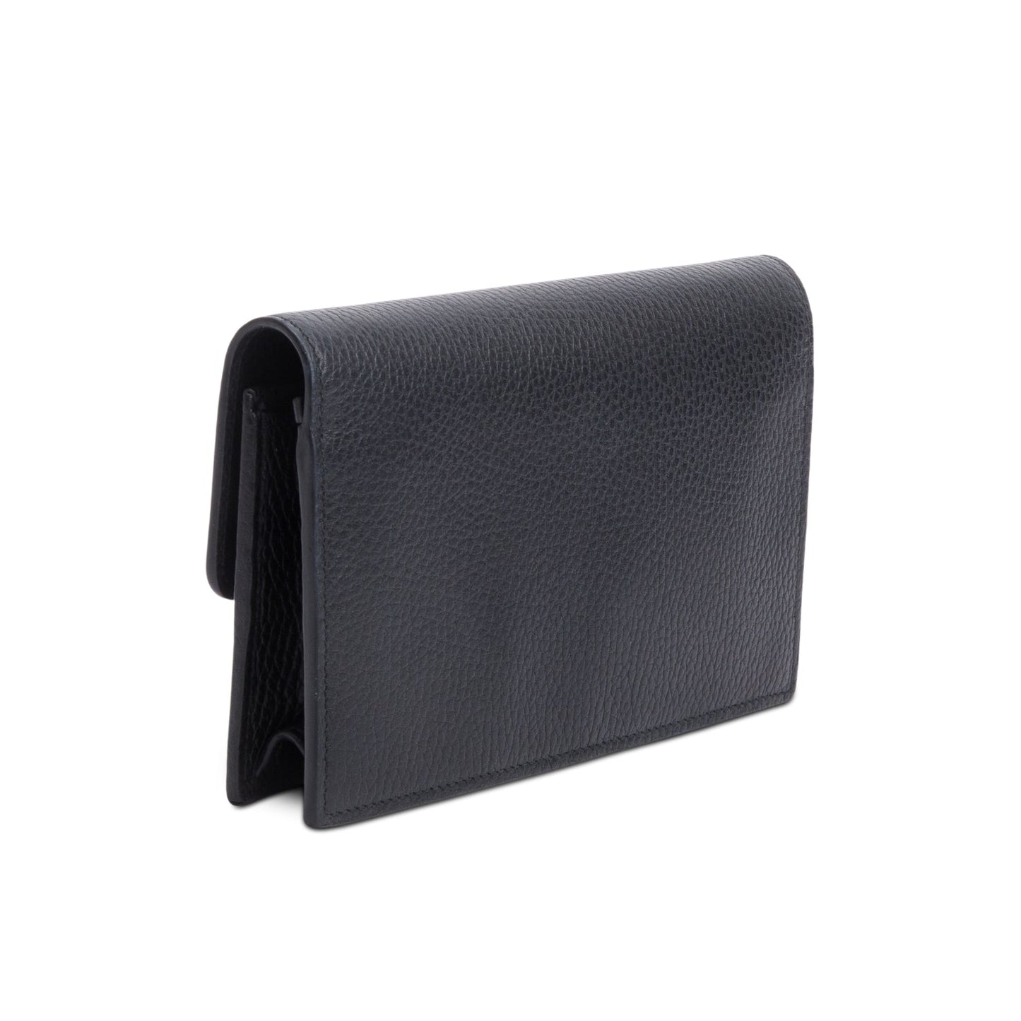 Gucci Black Leather Interlocking G Wallet on Chain