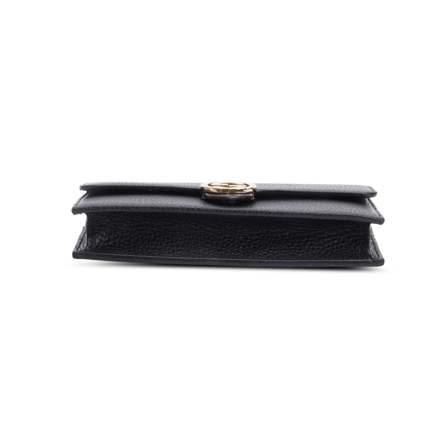 Gucci Black Leather Interlocking G Wallet on Chain