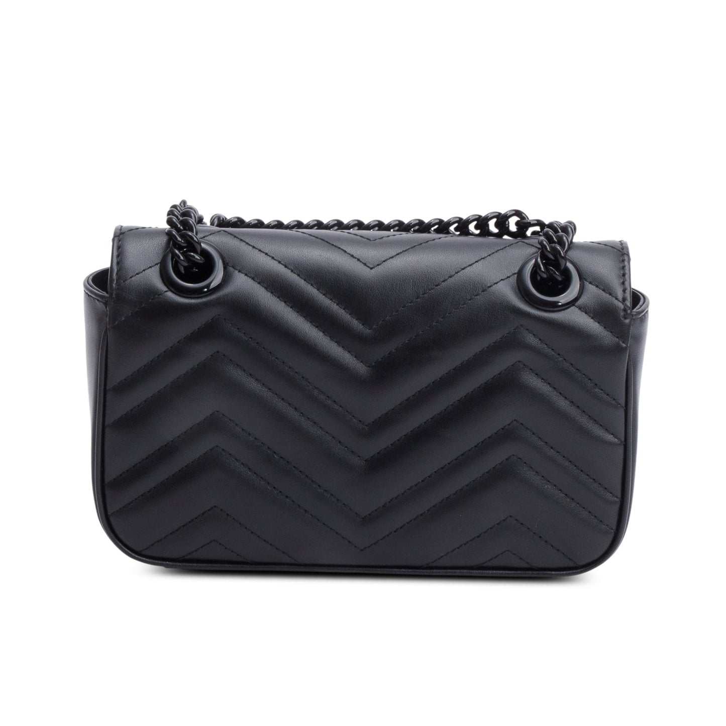 Gucci Black Monochrome GG Marmont Matelasse Small Shoulder Bag