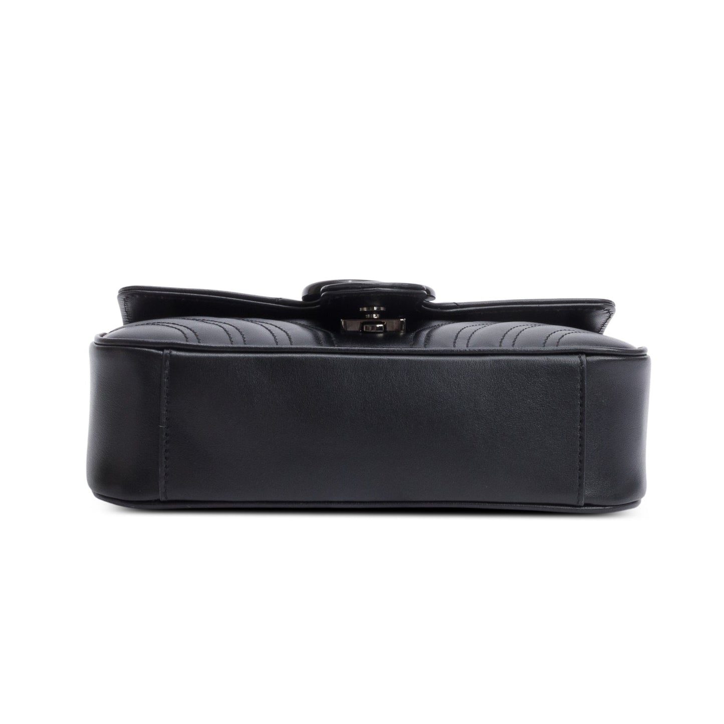 Gucci Black Monochrome GG Marmont Matelasse Small Shoulder Bag
