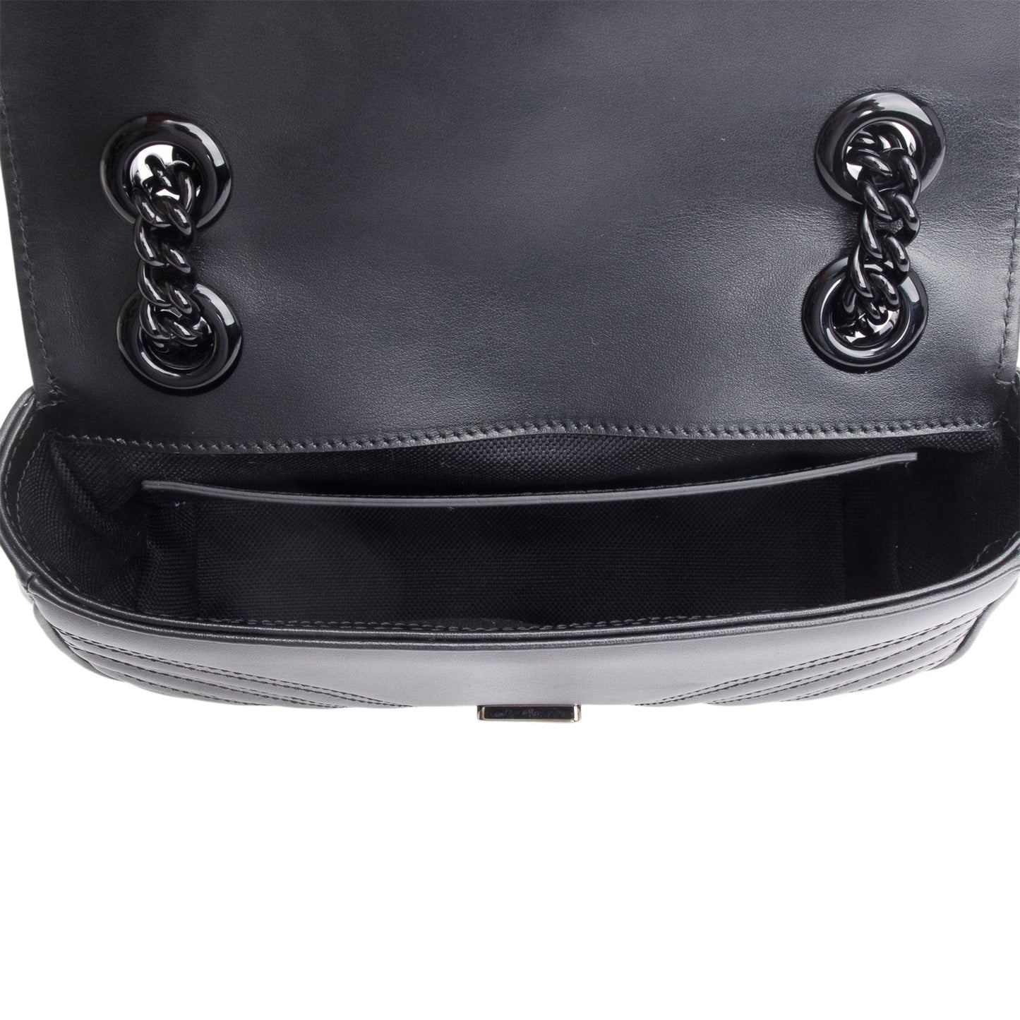 Gucci Black Monochrome GG Marmont Matelasse Small Shoulder Bag