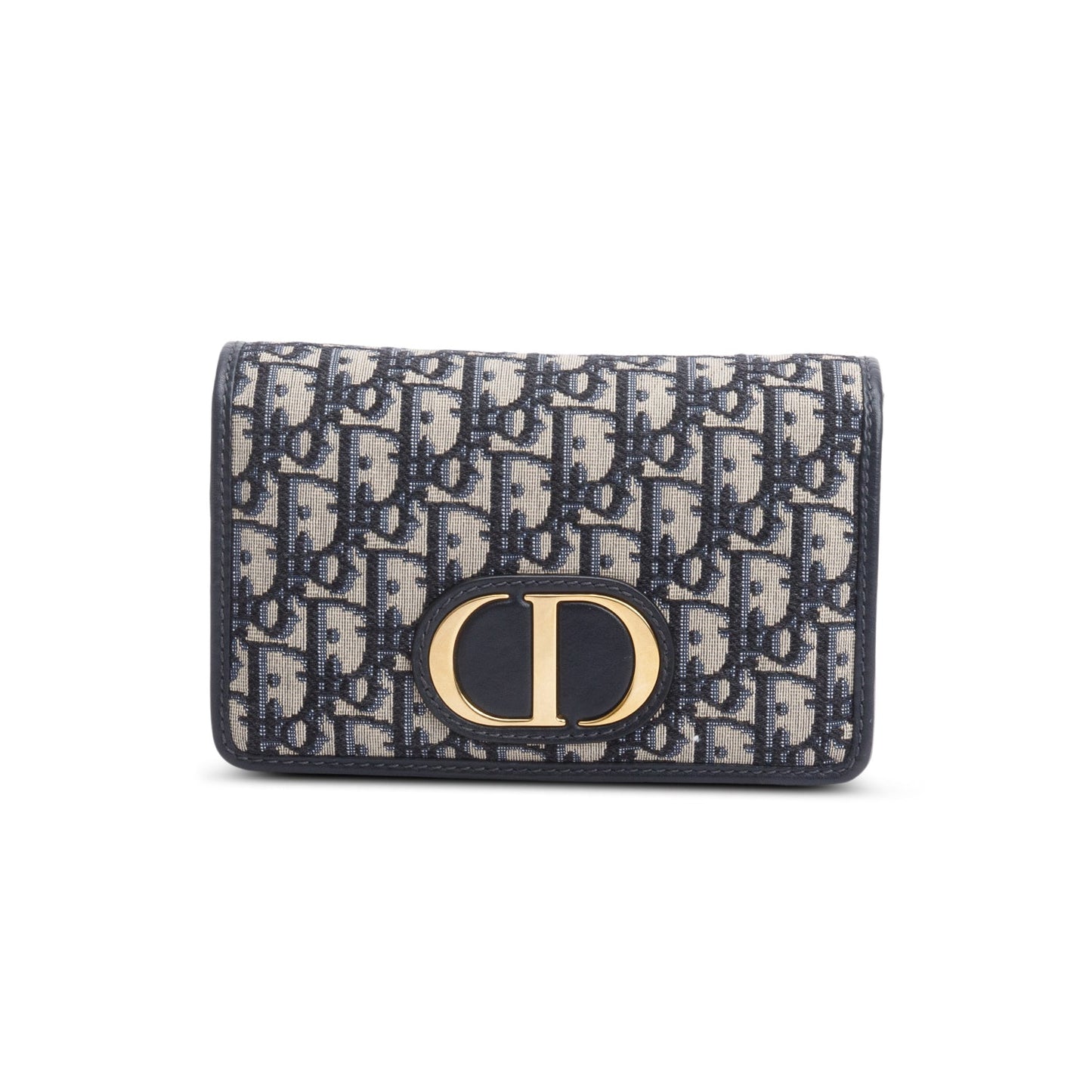 Christian Dior 2020 Navy Oblique 30 Montaigne 2-In-1 Pouch Bag