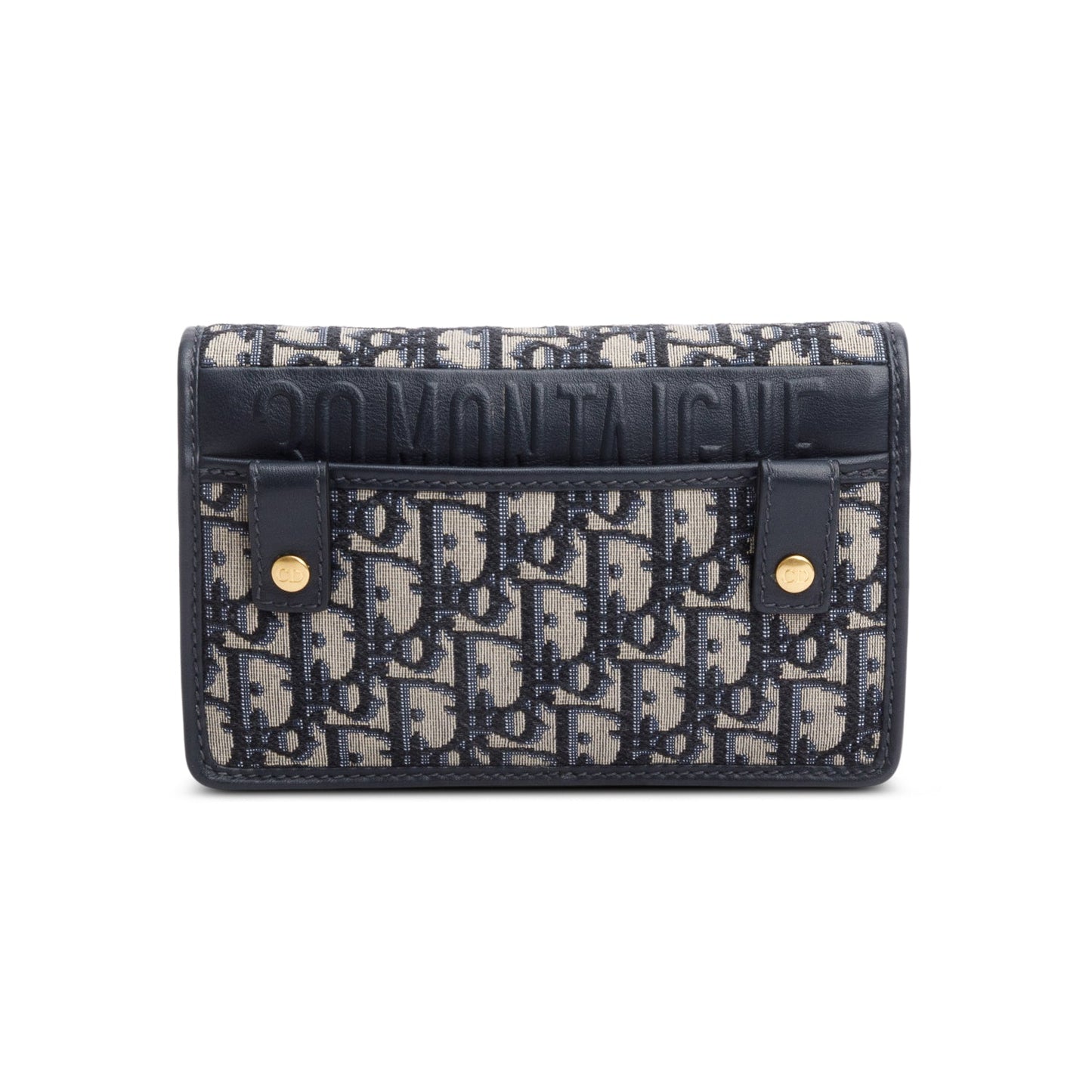 Christian Dior 2020 Navy Oblique 30 Montaigne 2-In-1 Pouch Bag