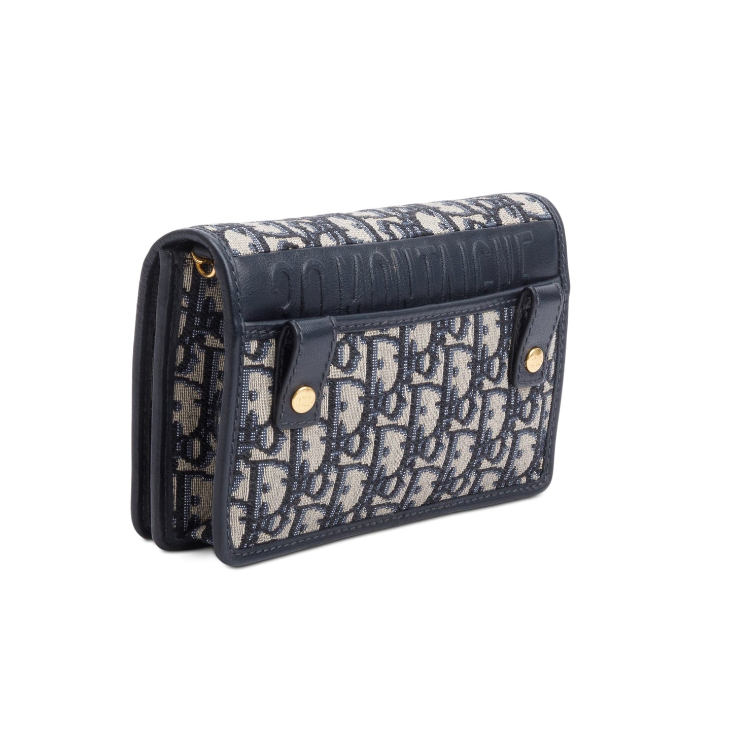 Christian Dior 2020 Navy Oblique 30 Montaigne 2-In-1 Pouch Bag