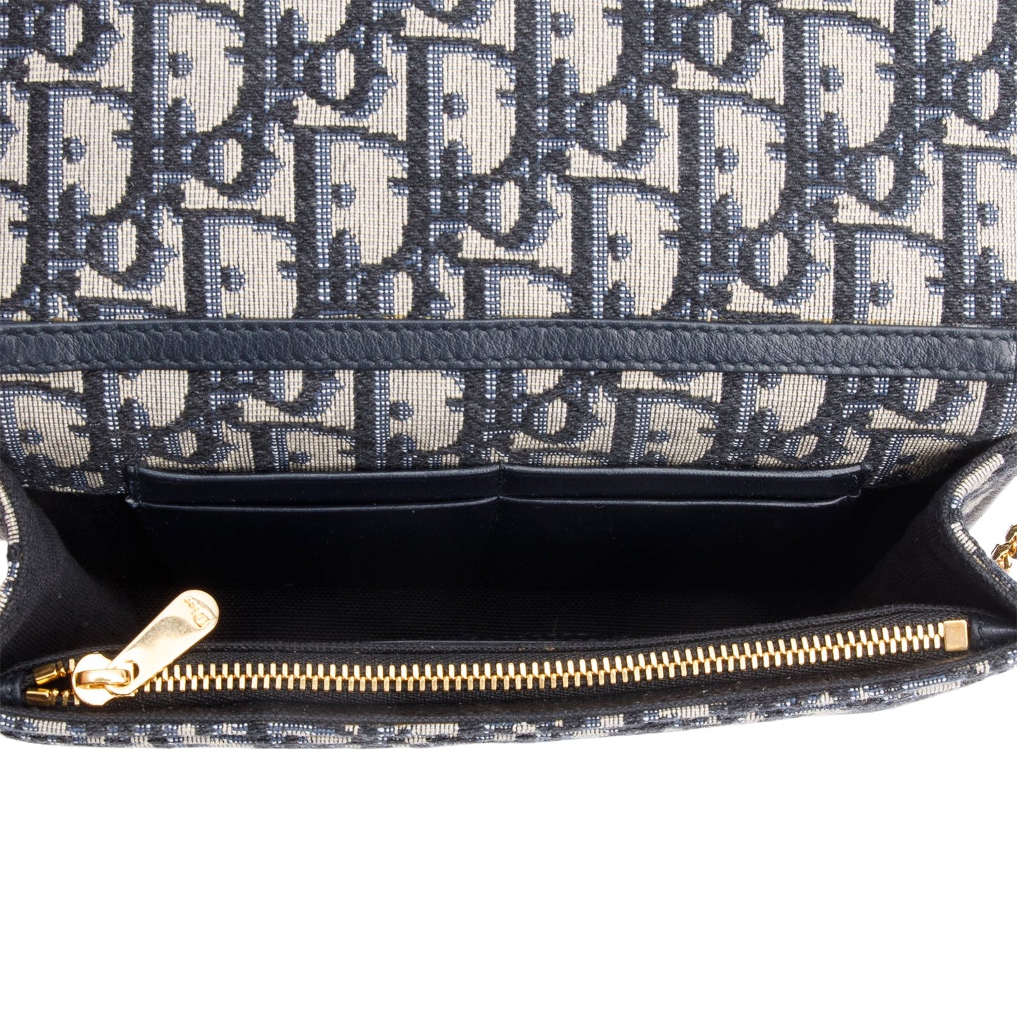 Christian Dior 2020 Navy Oblique 30 Montaigne 2-In-1 Pouch Bag