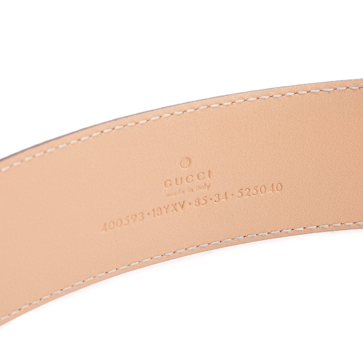Gucci Beige Monochrome GG Marmont Wide Leather Belt 85 34
