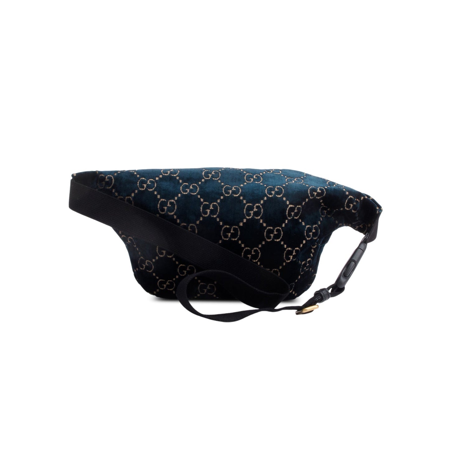 Gucci Blue Velvet GG Monogram Ophidia Web Belt Bag