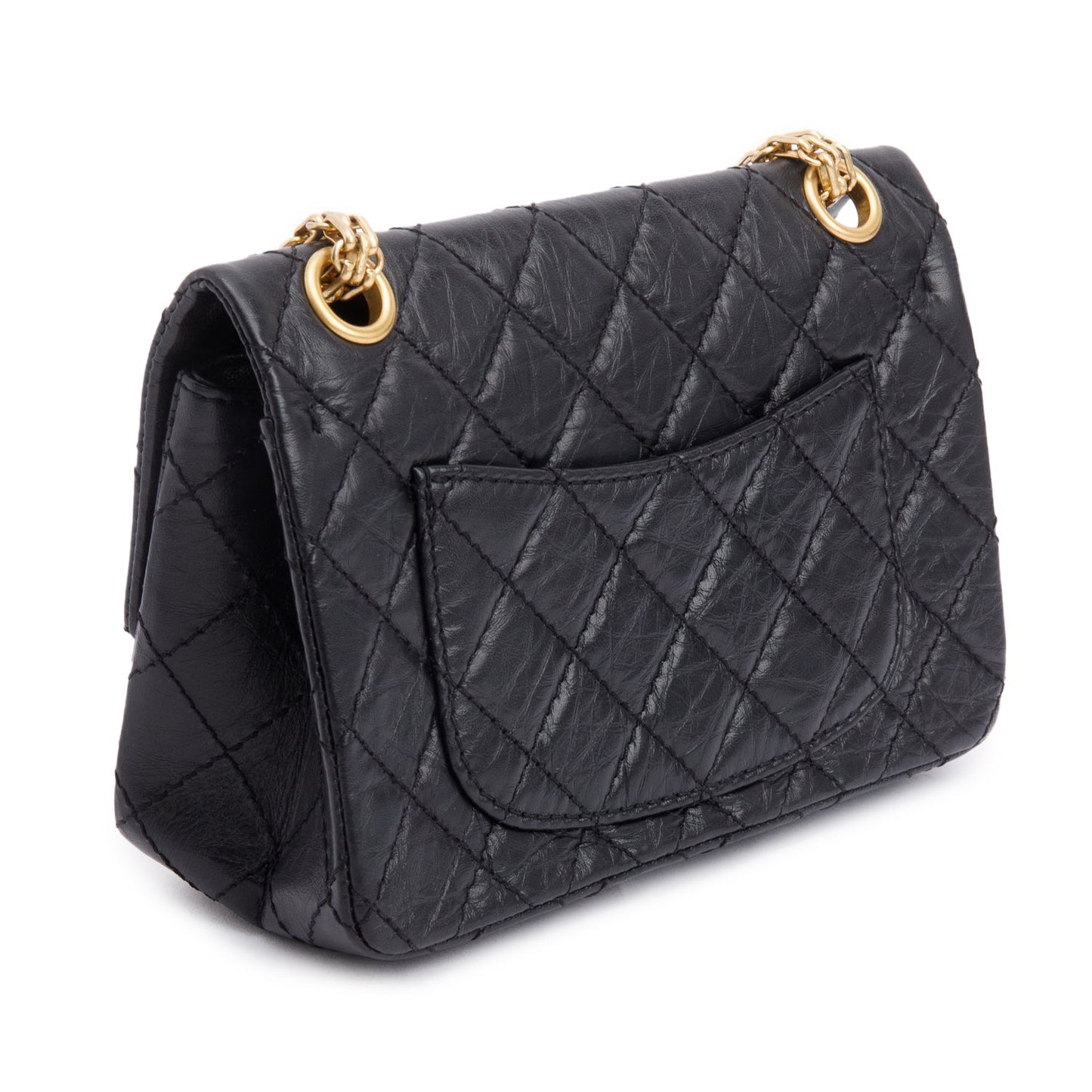 Chanel Black Quilted Aged Calfskin Leather Mini 2.55 Reissue Flap Bag
