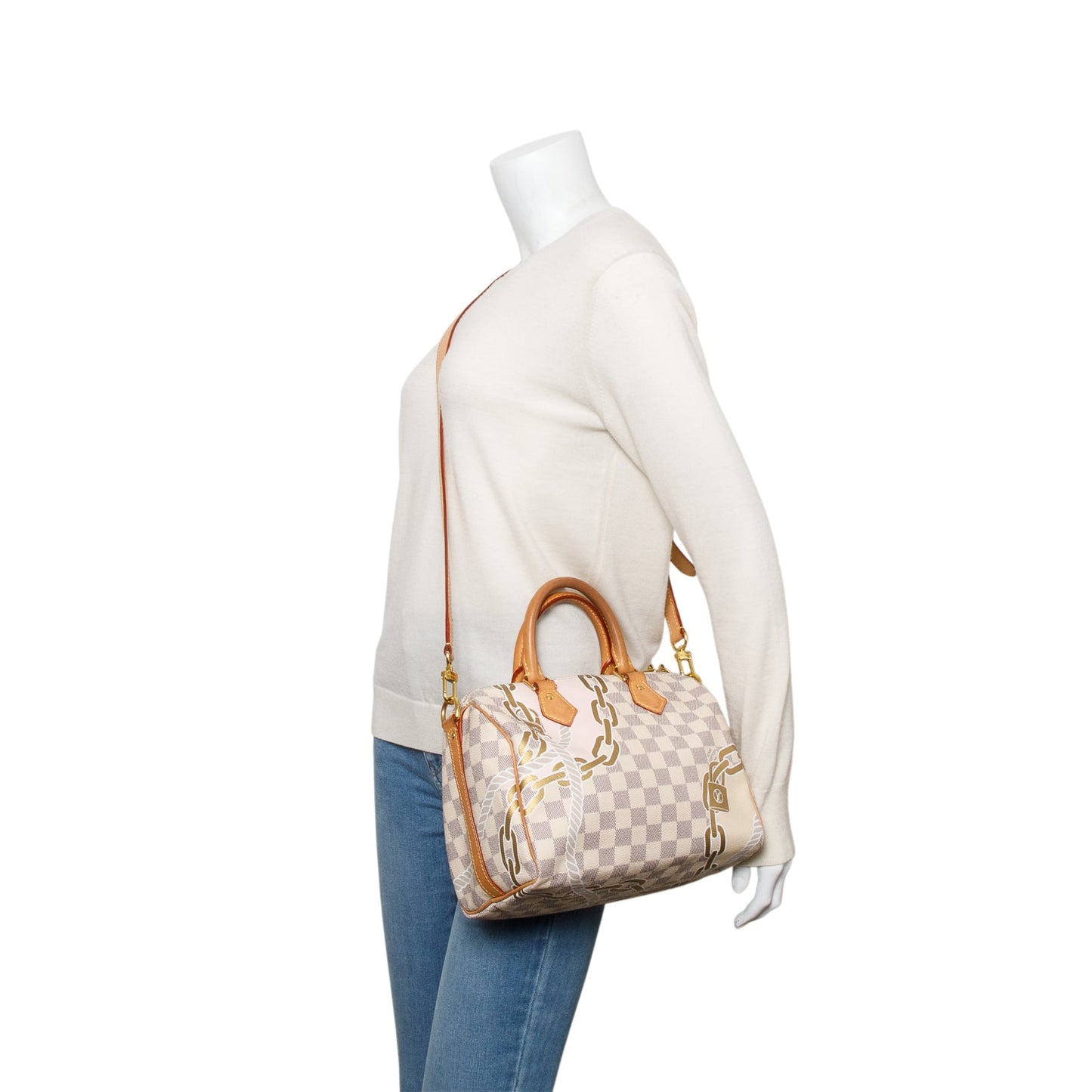 Louis Vuitton Nautical Damier Azur Speedy Bandouliere 25