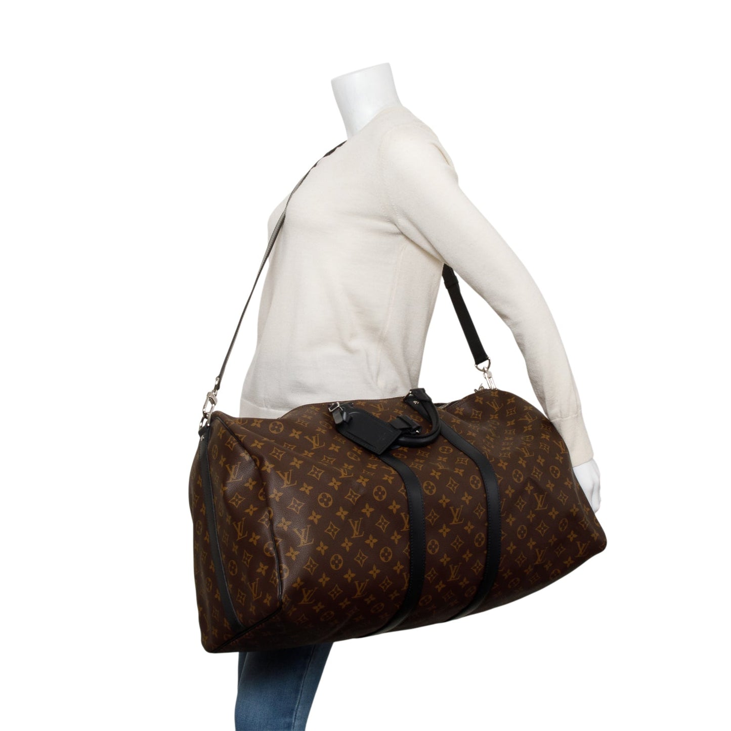 Louis Vuitton Monogram Macassar Keepall Bandouliere 55