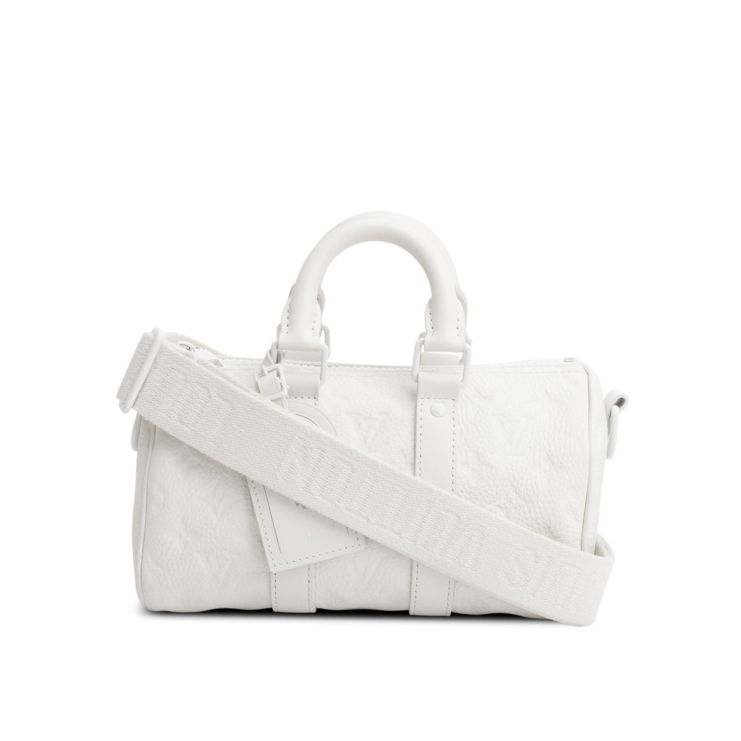Louis Vuitton 2024 White Monogram Taurillion Leather Keepall Bandouliere 25