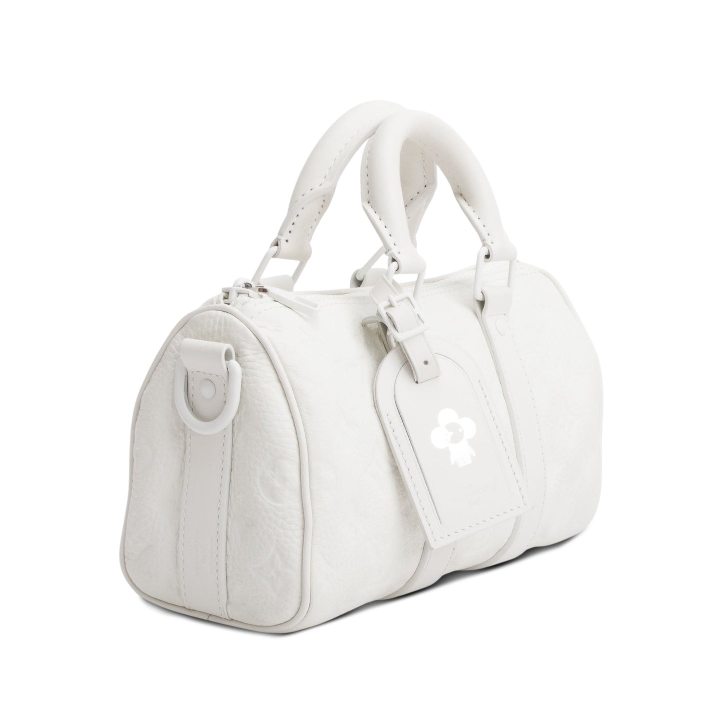 Louis Vuitton 2024 White Monogram Taurillion Leather Keepall Bandouliere 25