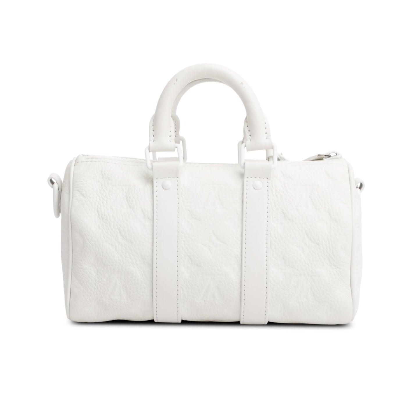 Louis Vuitton 2024 White Monogram Taurillion Leather Keepall Bandouliere 25