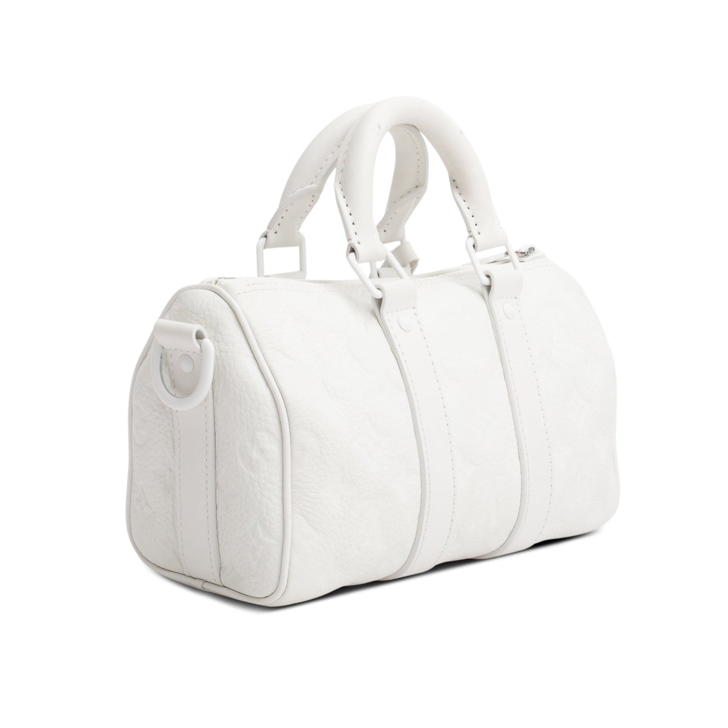 Louis Vuitton 2024 White Monogram Taurillion Leather Keepall Bandouliere 25